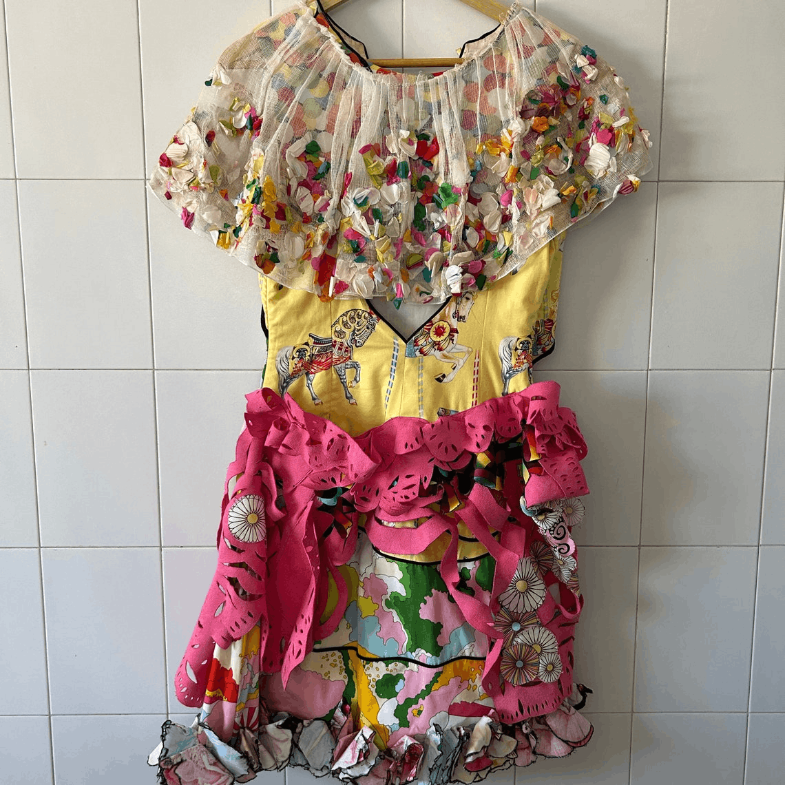Designer Designer patchwork cotton colorful avant garde mini dress Size M / US 6-8 / IT 42-44 - 8 Thumbnail