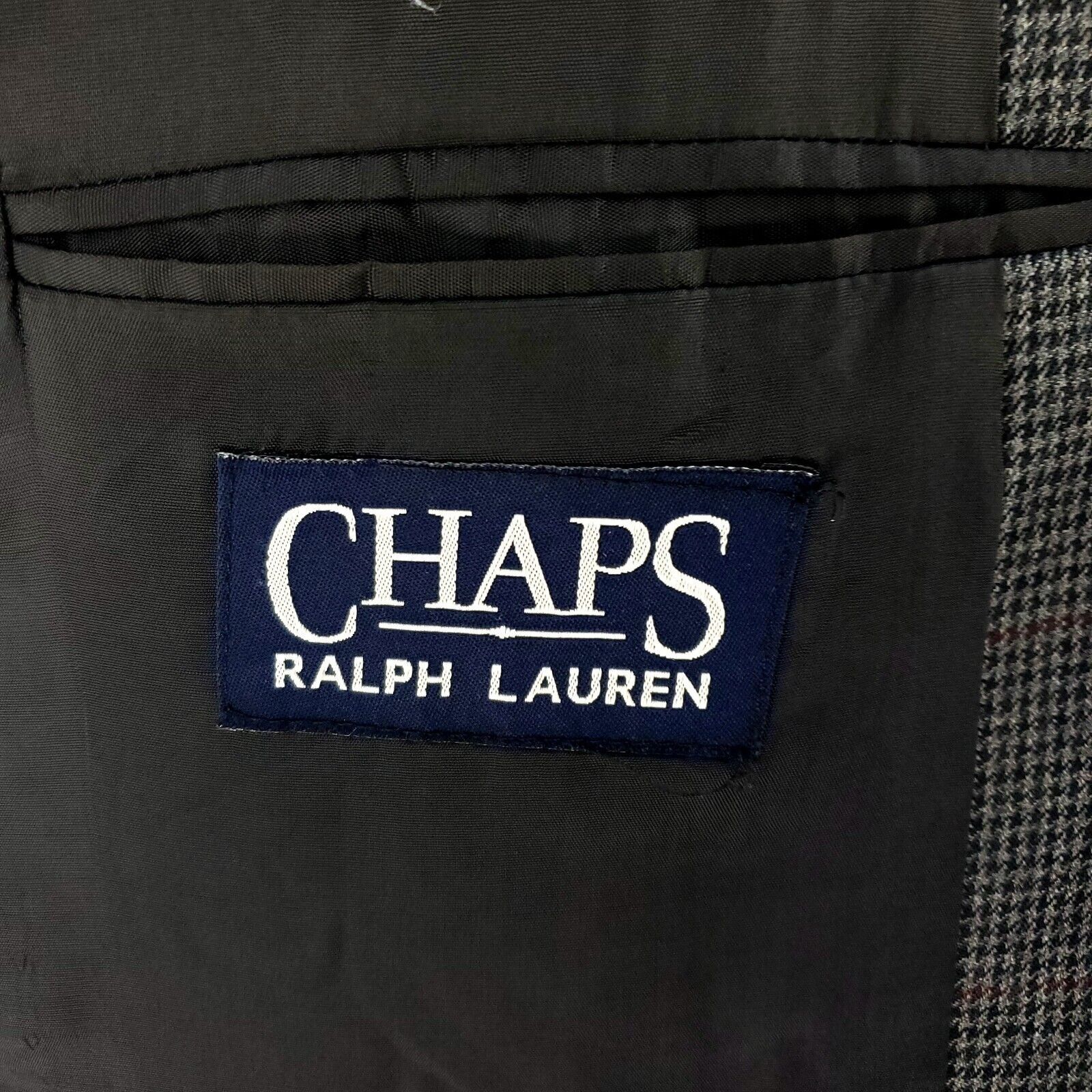 Chaps Chaps Ralph Lauren Wool 3 Button Sport Coat 40R Gray Black H Size 40R - 7 Thumbnail