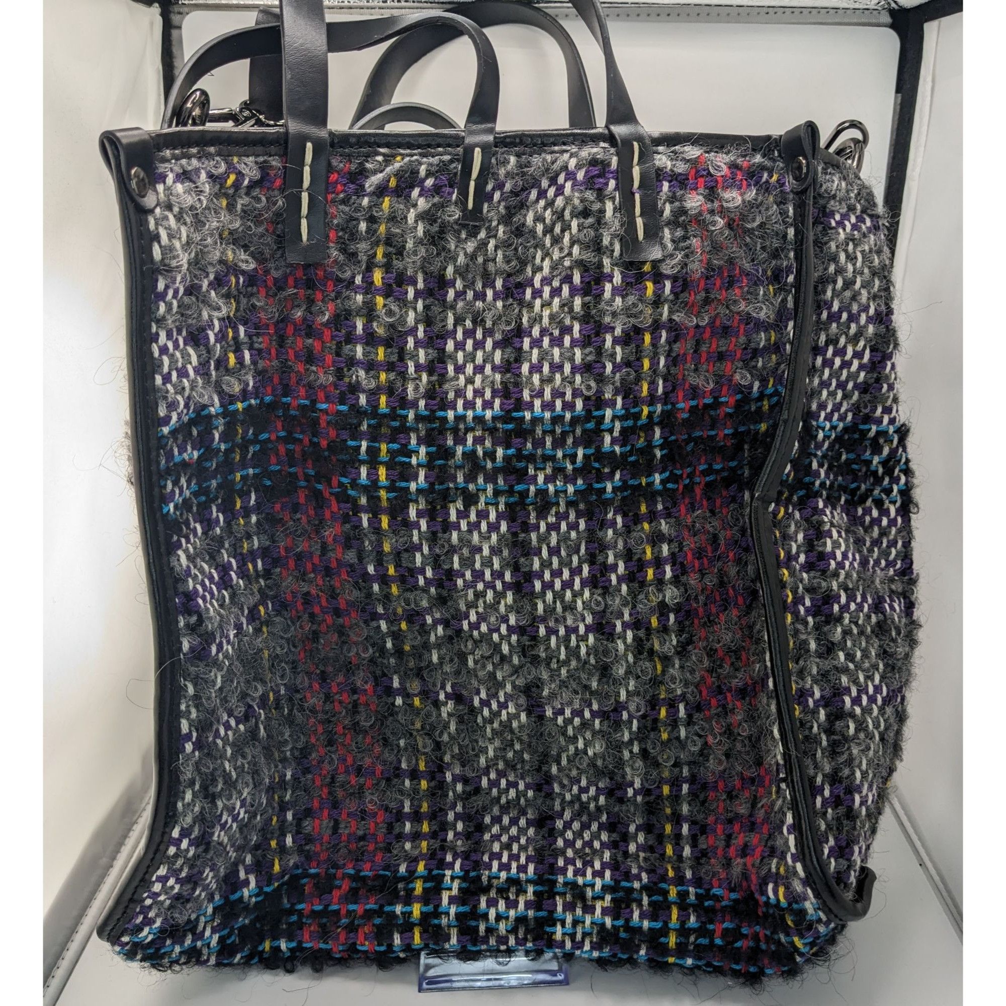 Other Manila Grace Multicolored Tweed Tote With Leather Straps & A Size ONE SIZE - 8 Thumbnail