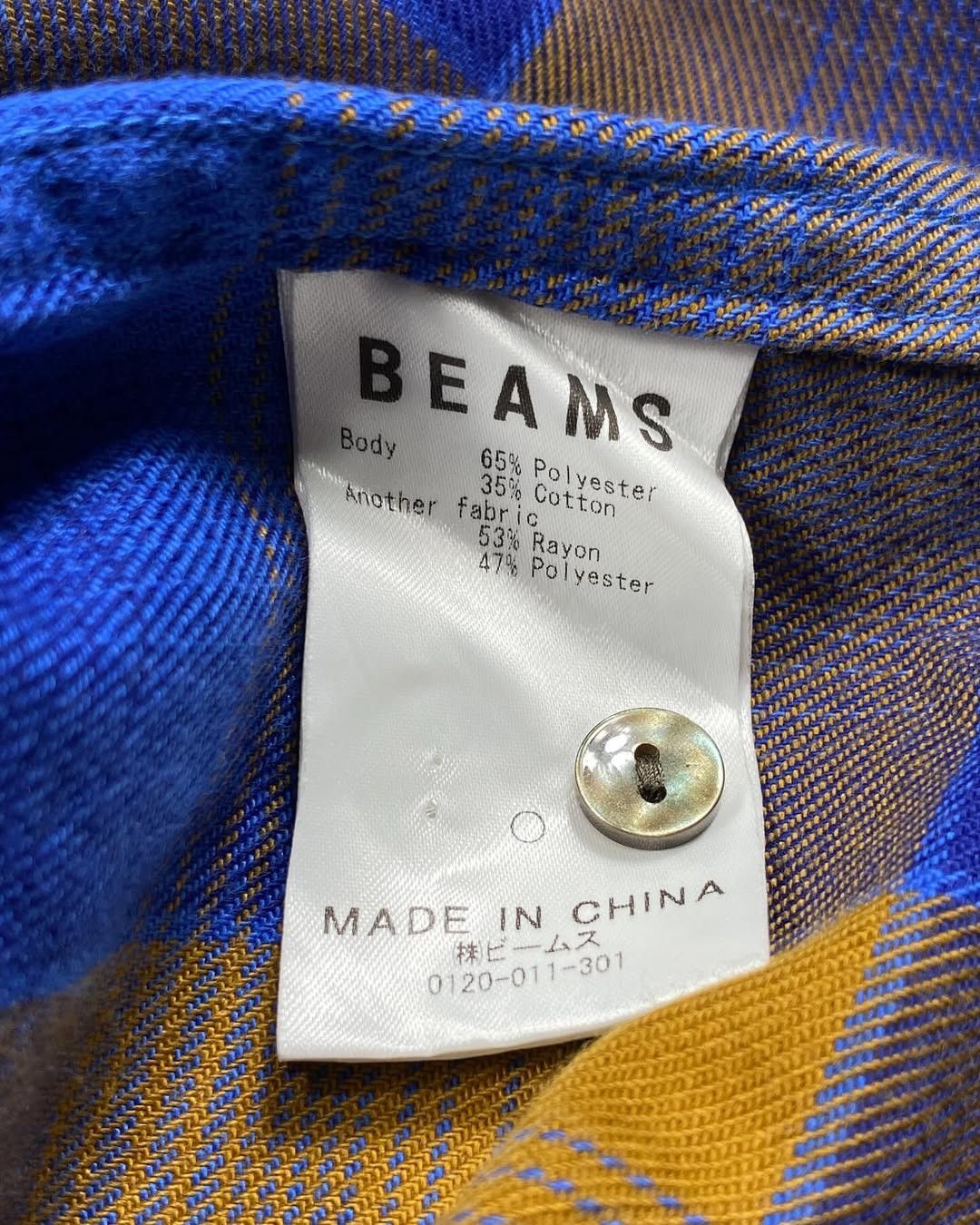Beams Japan Beams Ombre Check Loop Collar - Easy fit Size US M / EU 48-50 / 2 - 6 Thumbnail