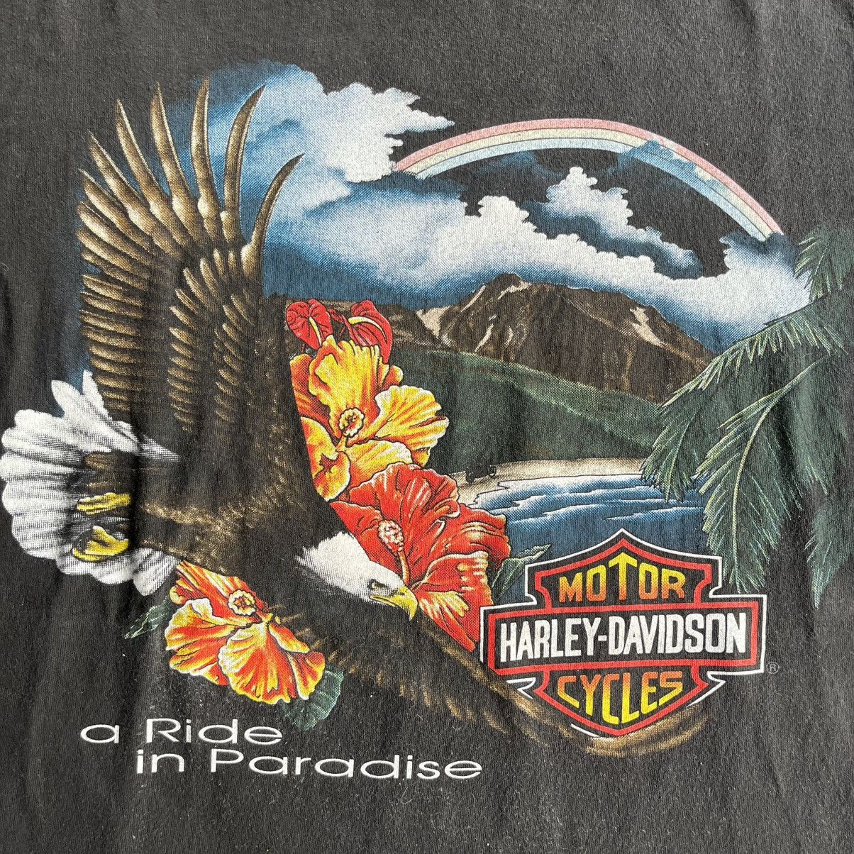 Harley Davidson Rare 90s Hawaii Maui HD Rainbow Eagle Faded Biker Grunge Y2K Size US L / EU 52-54 / 3 - 2 Thumbnail