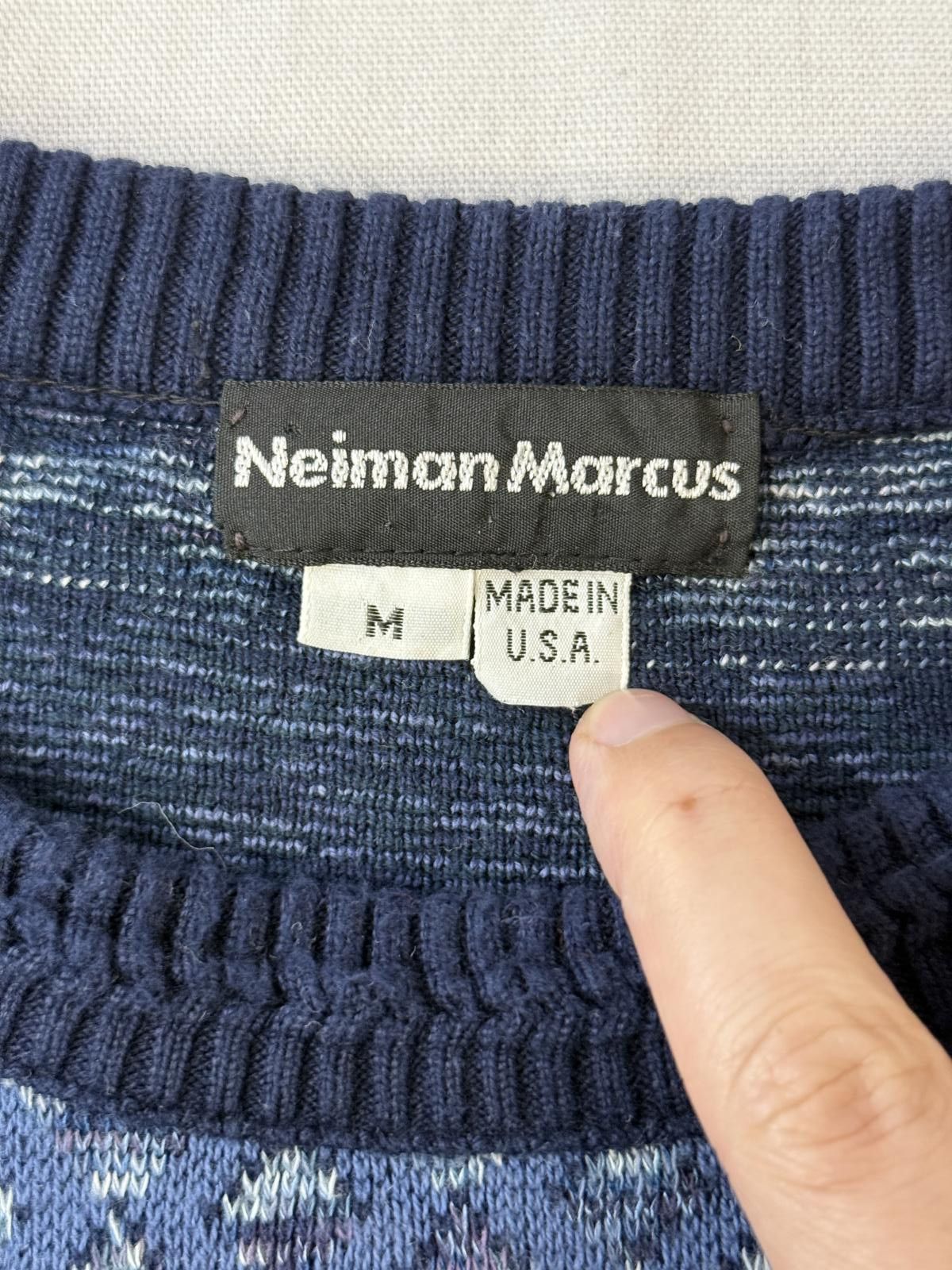 Neiman Marcus Neiman Marcus Pattern Striped Sweater Made in USA Size US M / EU 48-50 / 2 - 2 Thumbnail