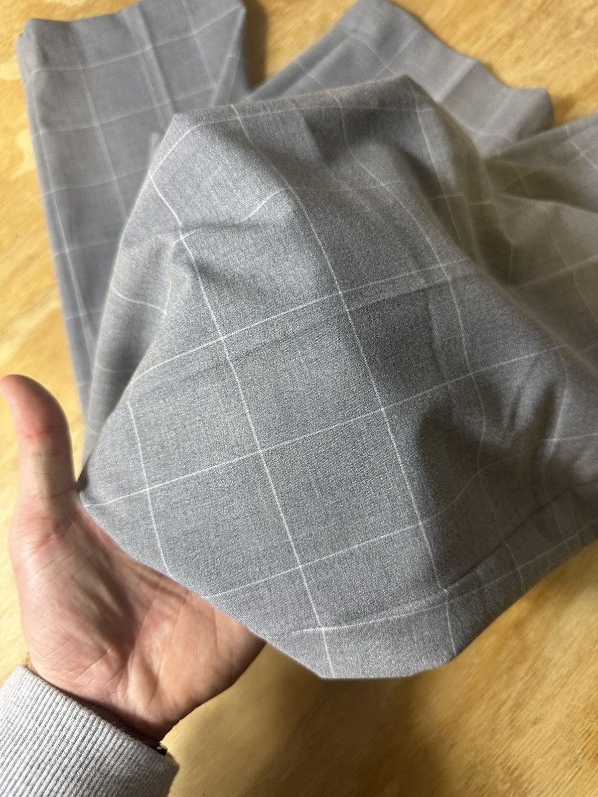 H&M Mens Striped Plaided Light Grey Dress Pants Size 31 H&M Size US 31 - 7 Thumbnail