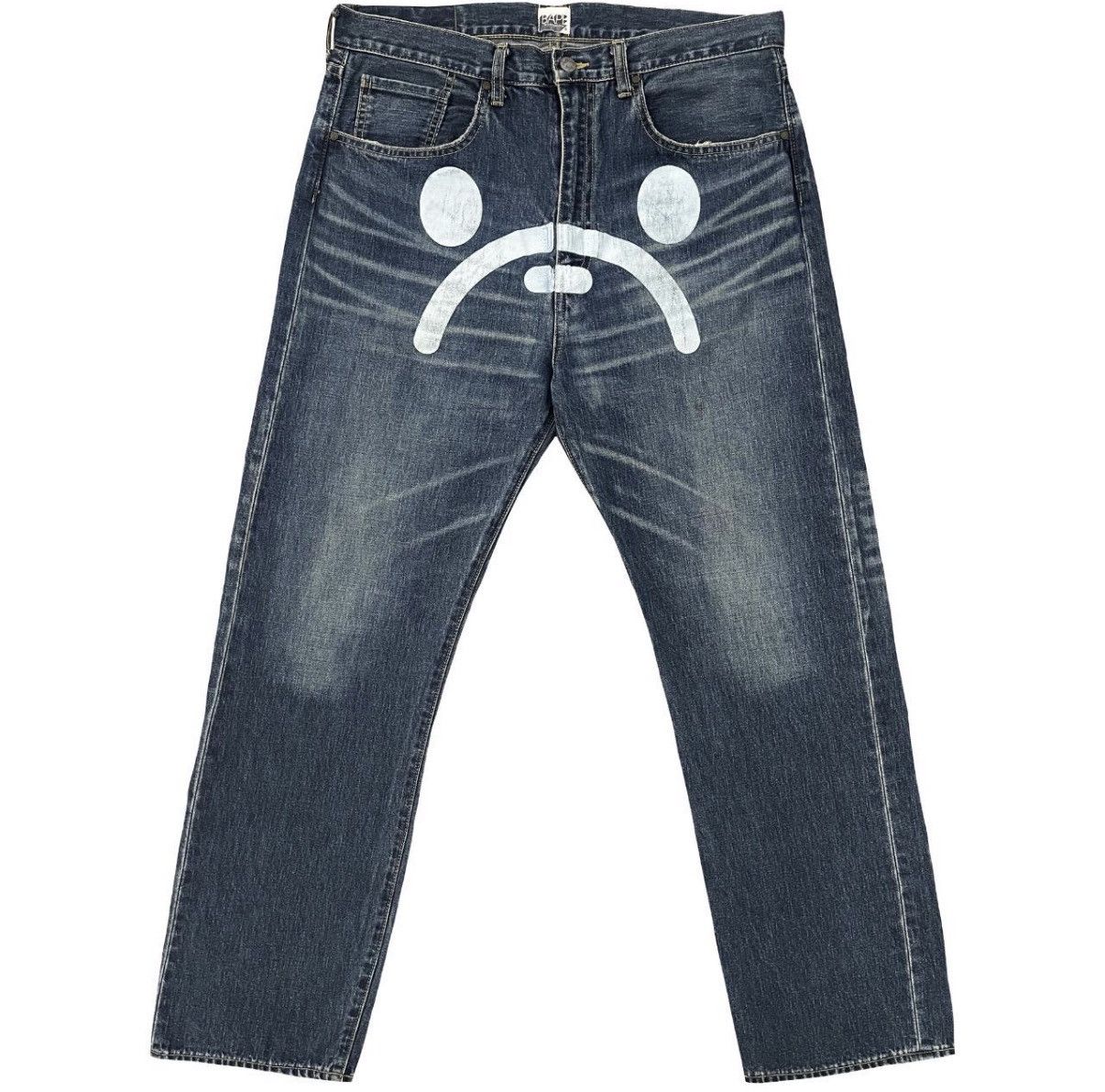 Bape Vintage Bape Sad Face Jeans Size US 34 / EU 50 - 1 Thumbnail