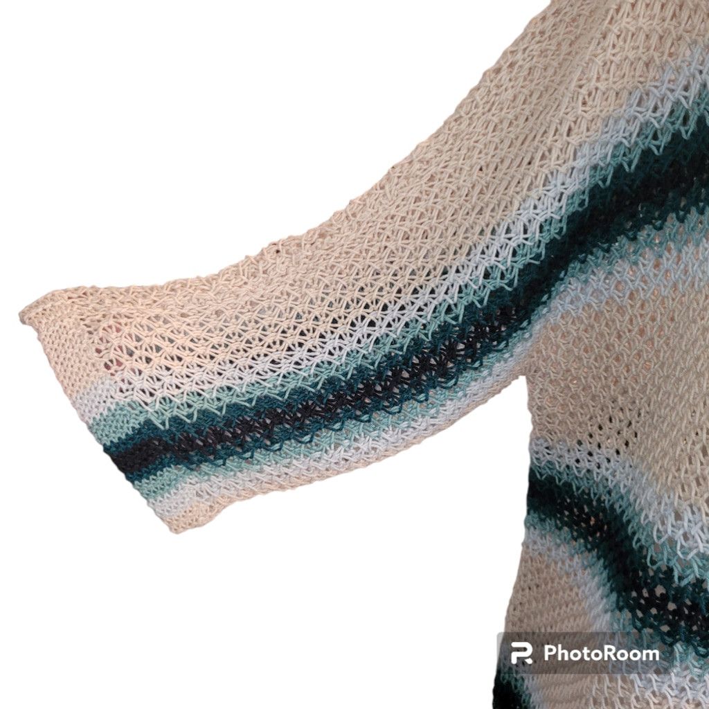 J. Jill Women's J. Jill Cream and Blue Striped Sweater Size L Size L / US 10 / IT 46 - 5 Thumbnail