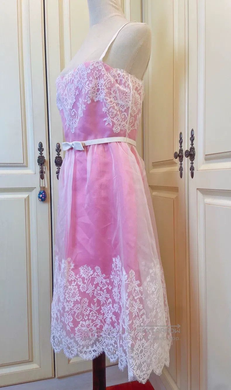 Valentino Valentino A soft pink lace skirt with a bow belt Size M / US 6-8 / IT 42-44 - 3 Thumbnail