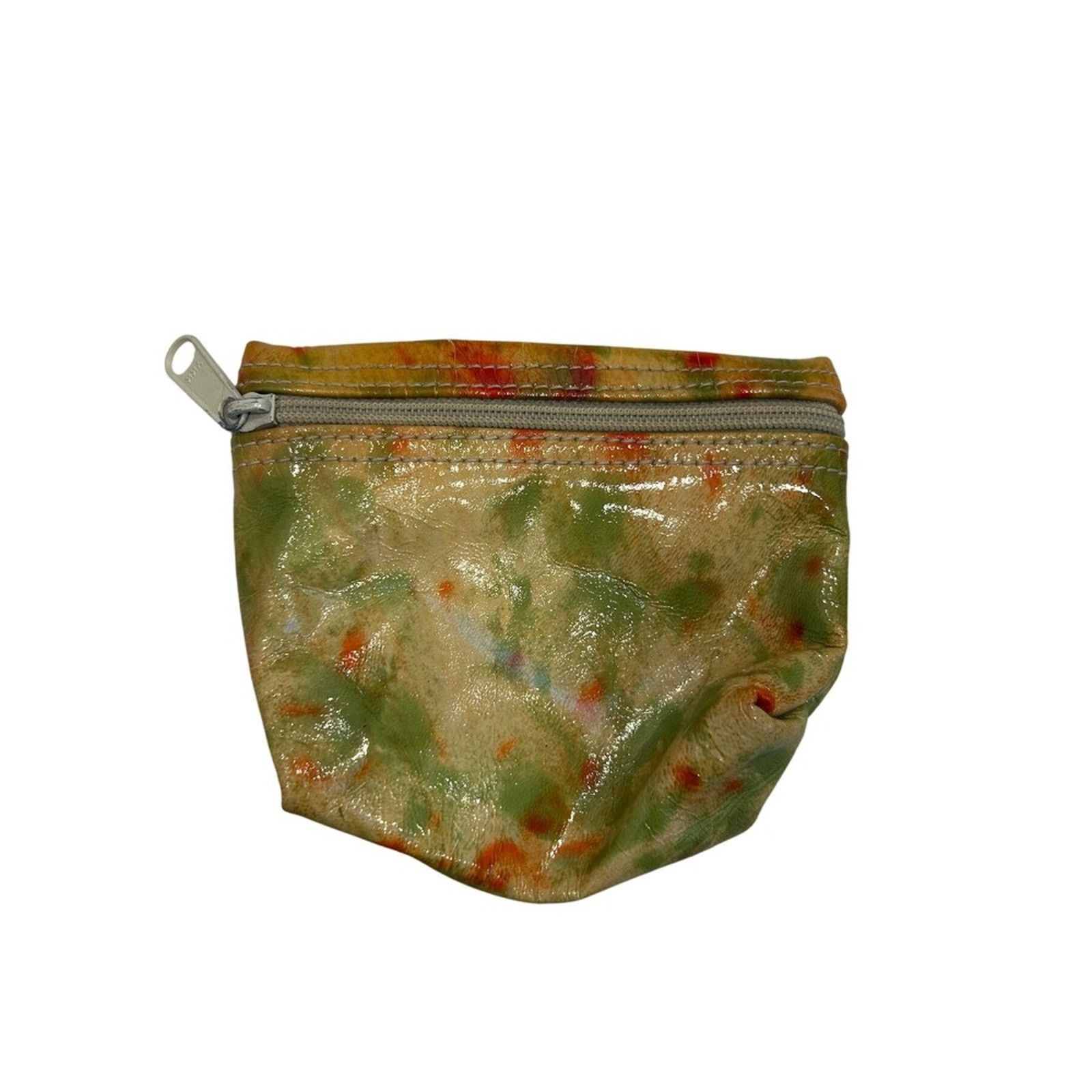 Vintage Carlos Falchi Multicolor Hand Painted Leather Pouch