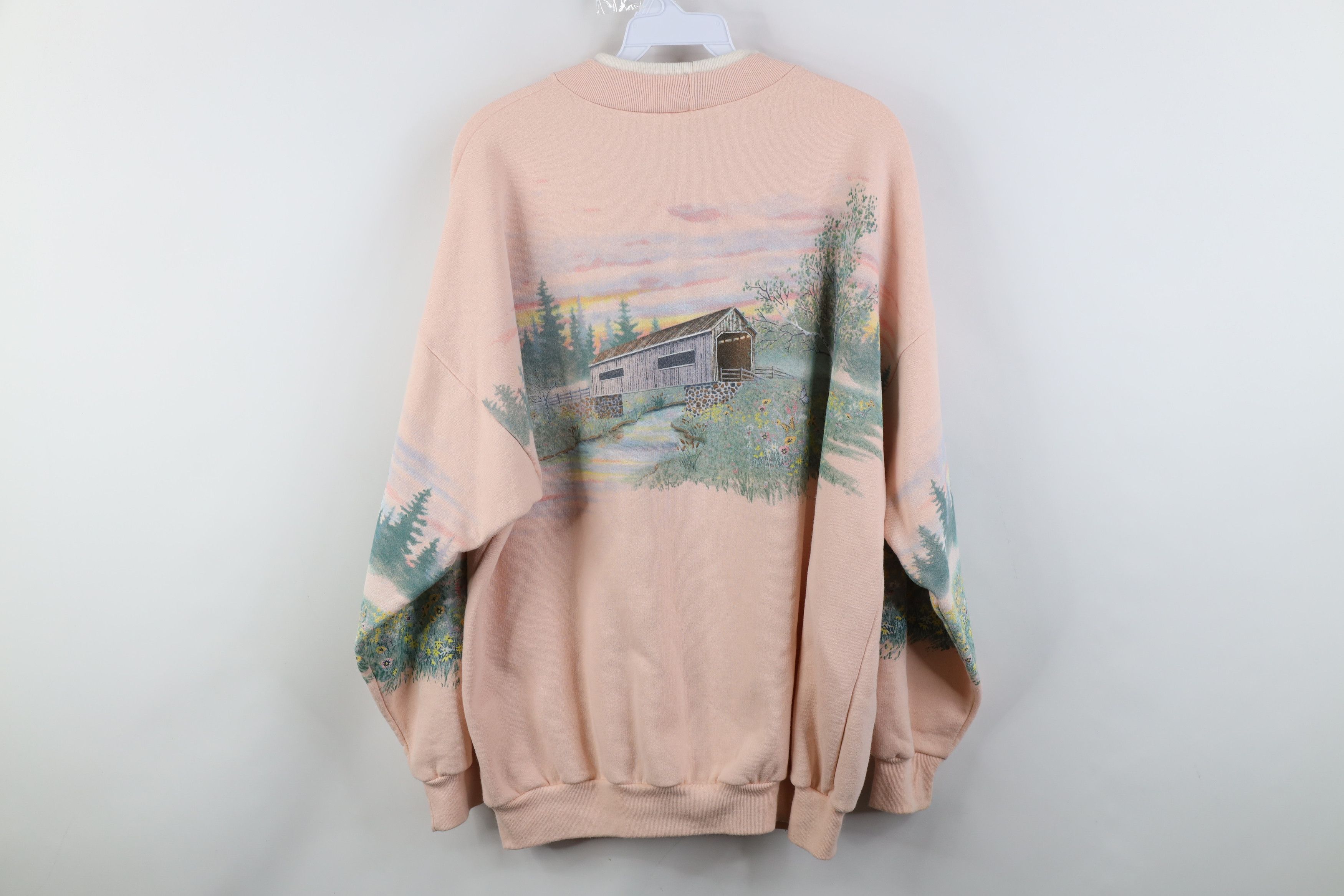 Vintage Vintage 90s Streetwear All Over Print Flower Sweatshirt USA Size L / US 10 / IT 46 - 12 Thumbnail