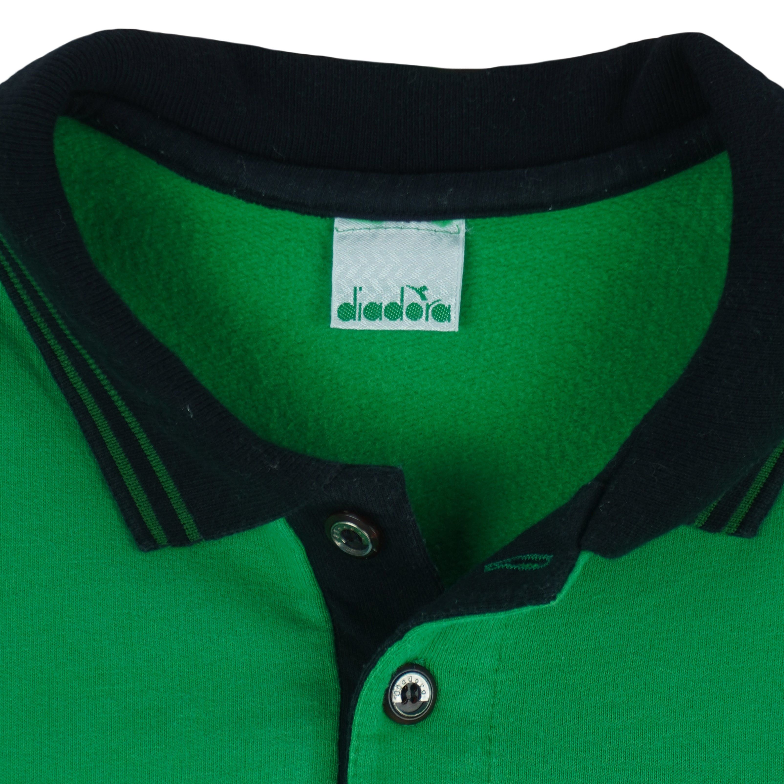 Diadora Green 1/4 Button-up Sweatshirt 1990s Large Size US L / EU 52-54 / 3 - 4 Thumbnail