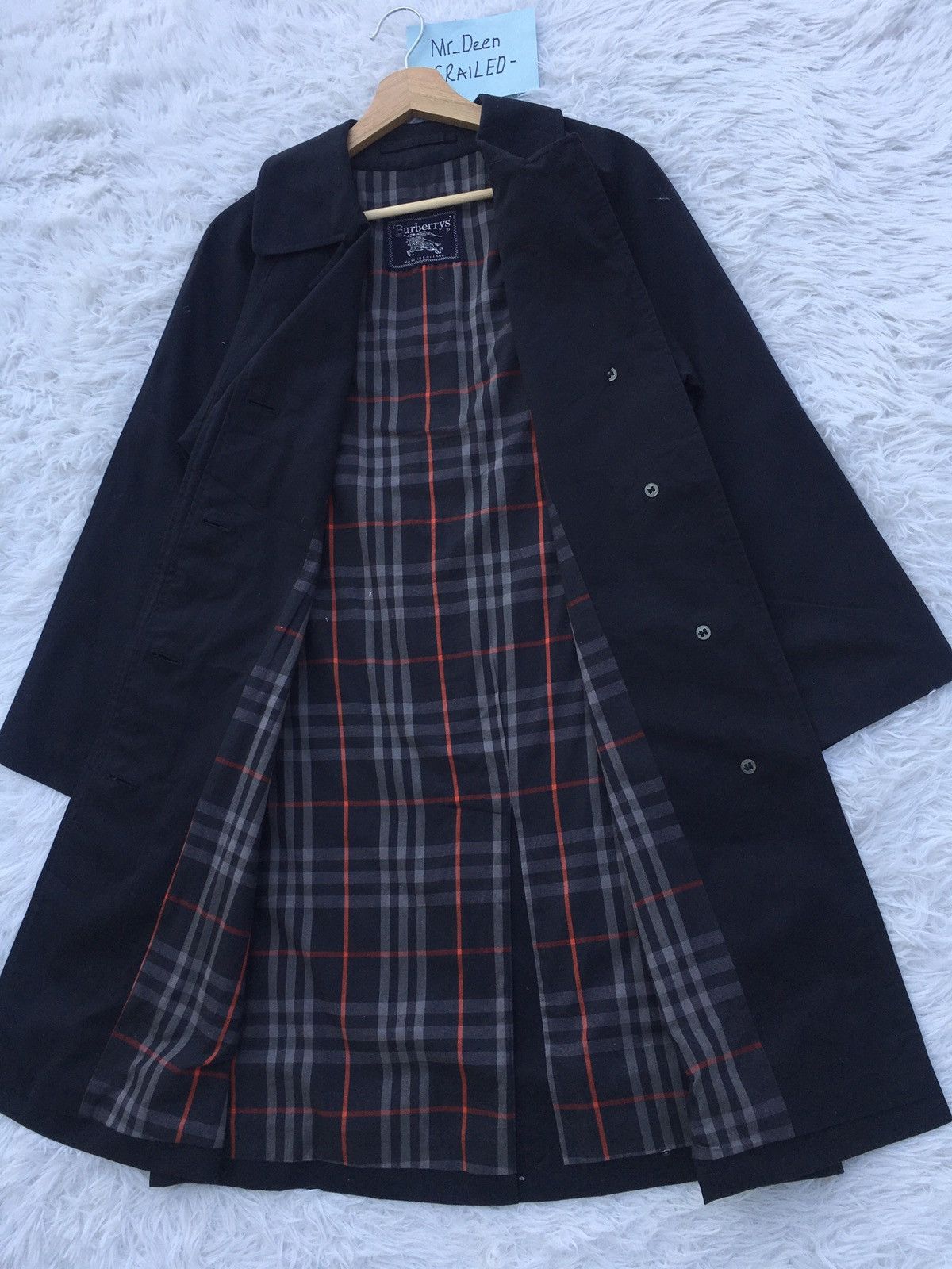 Burberry Rare Vintage Blueberry Long Coat Checkered Size S / US 4 / IT 40 - 2 Thumbnail