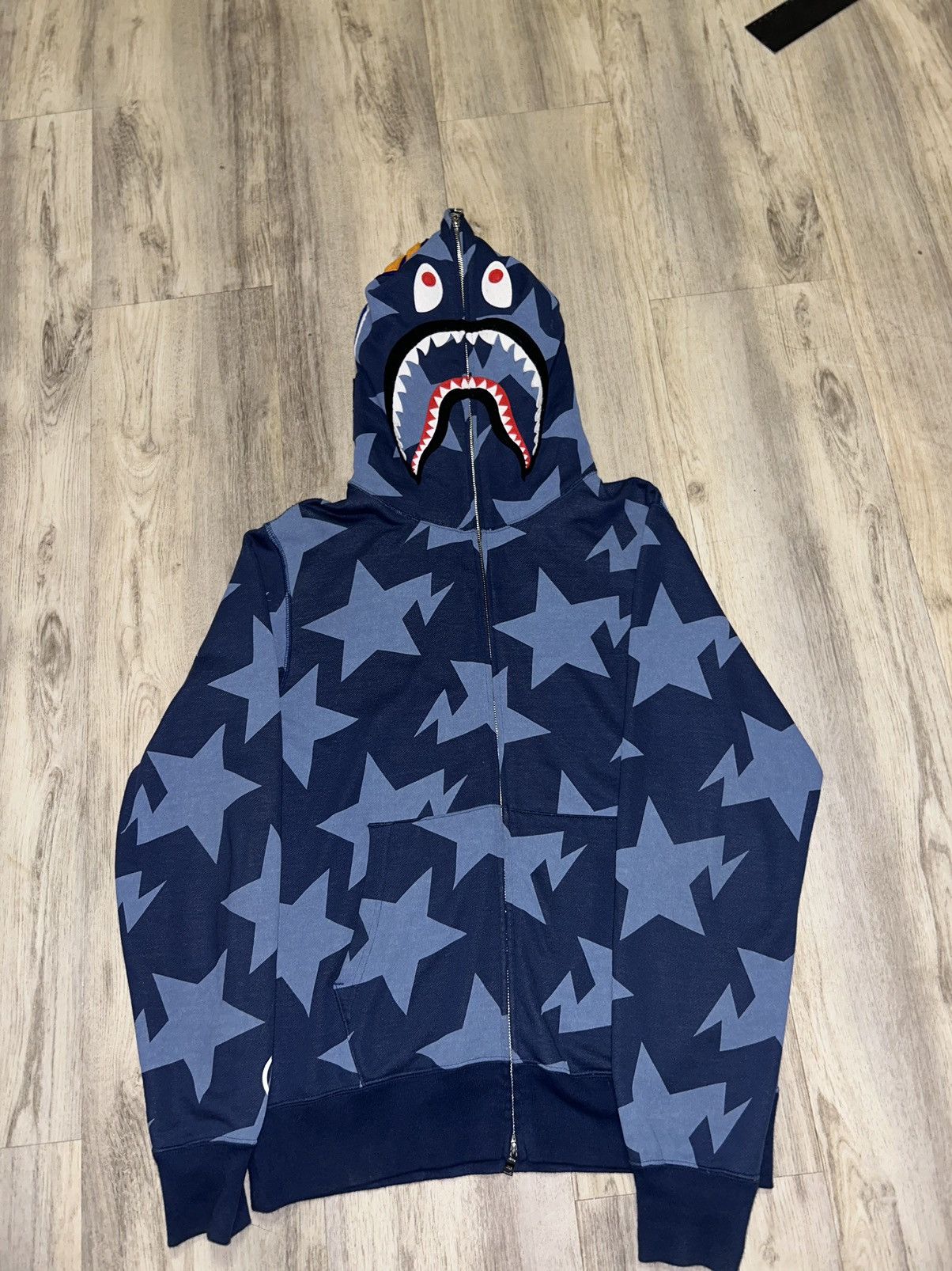 Bape Sta Pattern Shark Full Zip Hoodie | Grailed