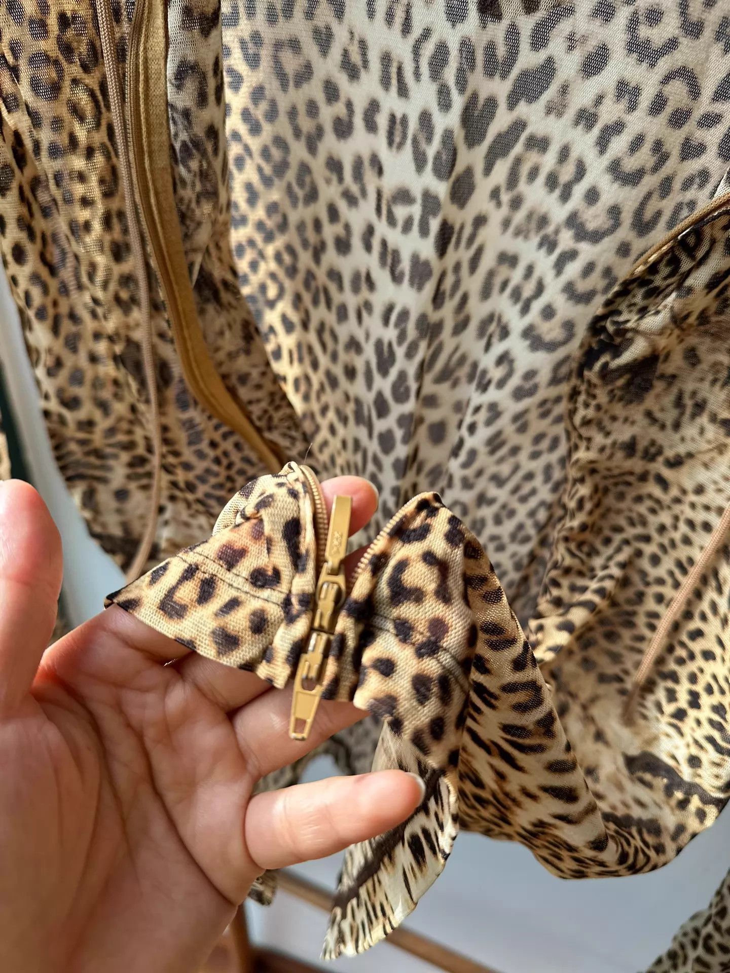 Jean Paul Gaultier JPG Leopard Print Mesh Hooded Double Zip Stretchy Jacket 40 Size S / US 4 / IT 40 - 7 Thumbnail