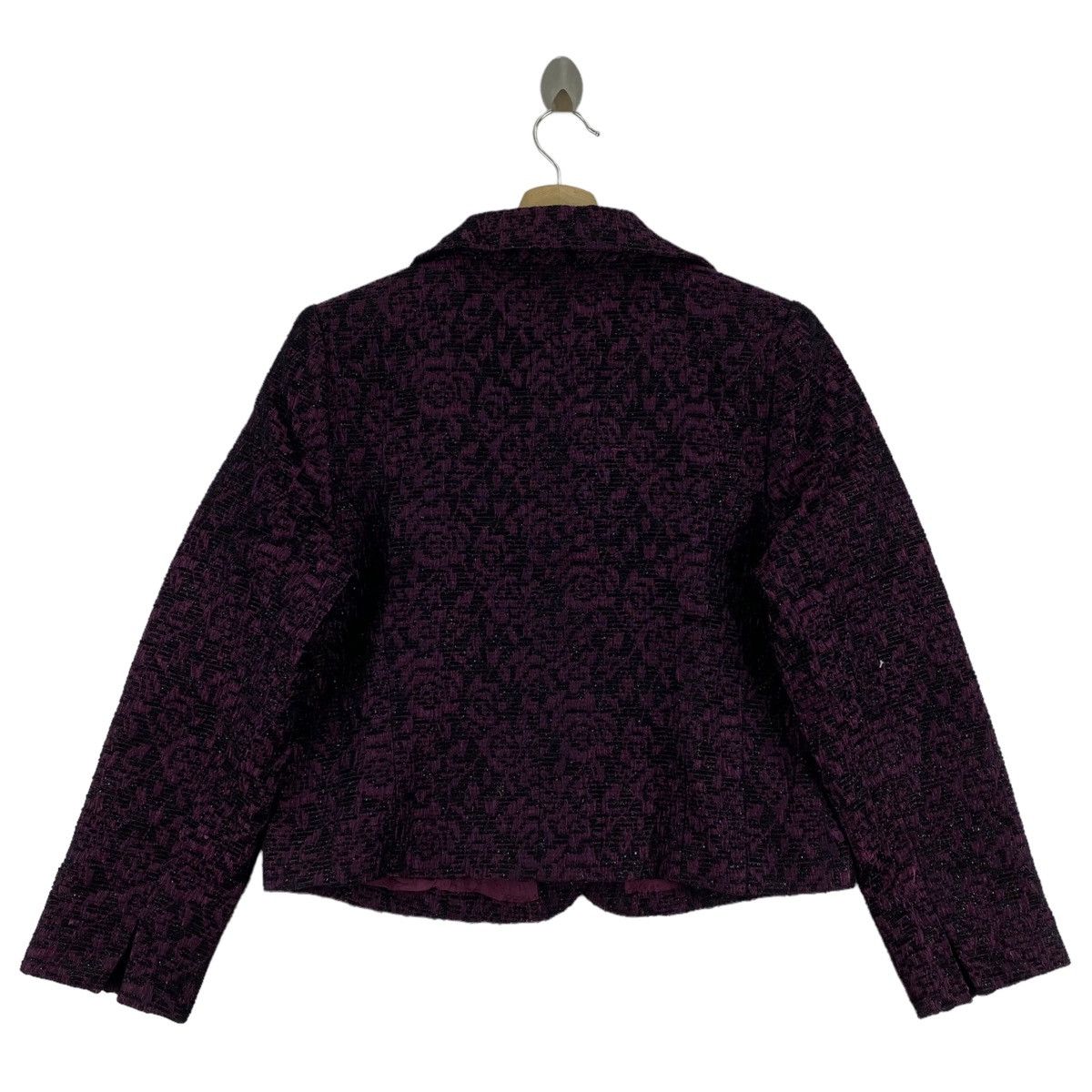 Japanese Brand YUMI KATSURA Japanese Brand Purple Tweed Coat Jacket Size S / US 4 / IT 40 - 2 Thumbnail