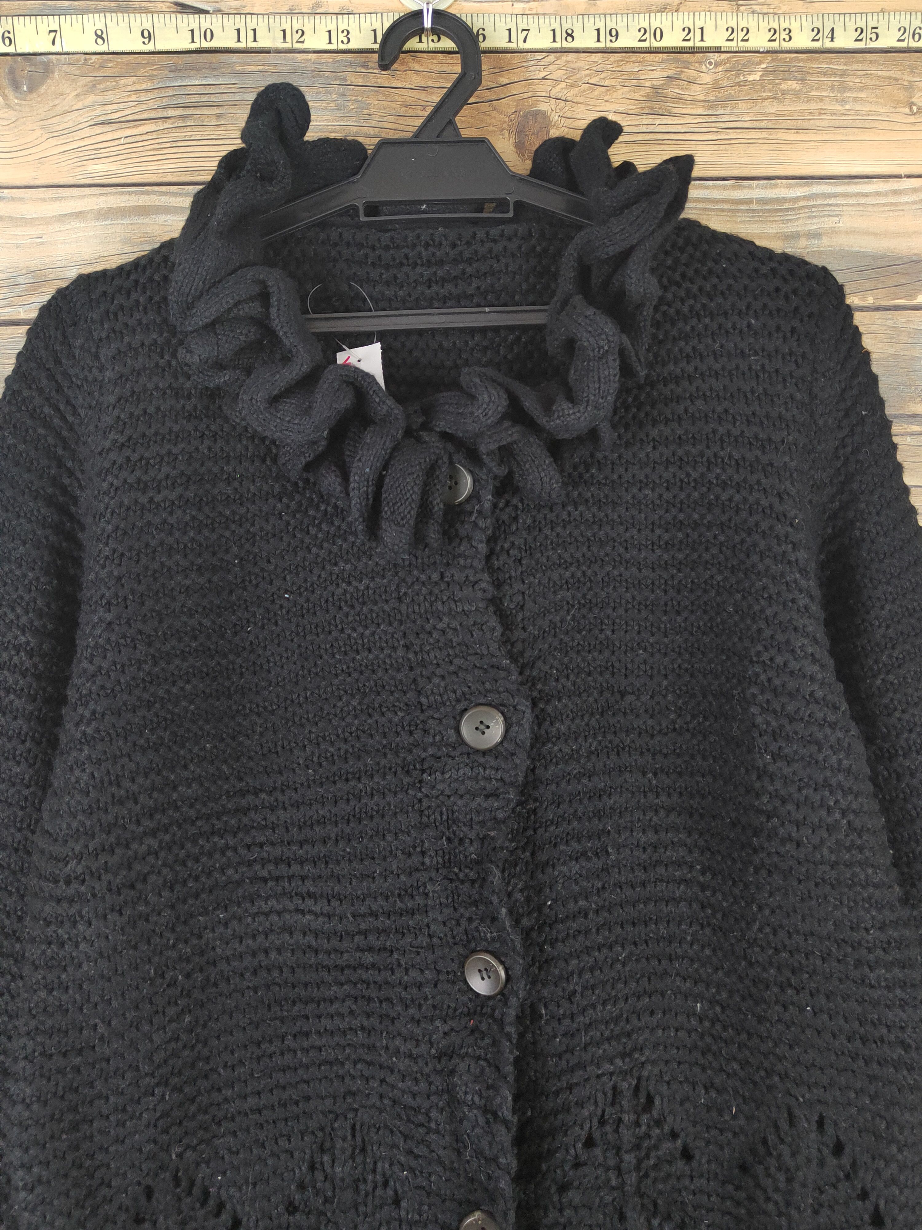 Homespun Knitwear × Japanese Brand J.M.J.K Black Knitwear Cardigan #W1086 Size L / US 10 / IT 46 - 2 Thumbnail