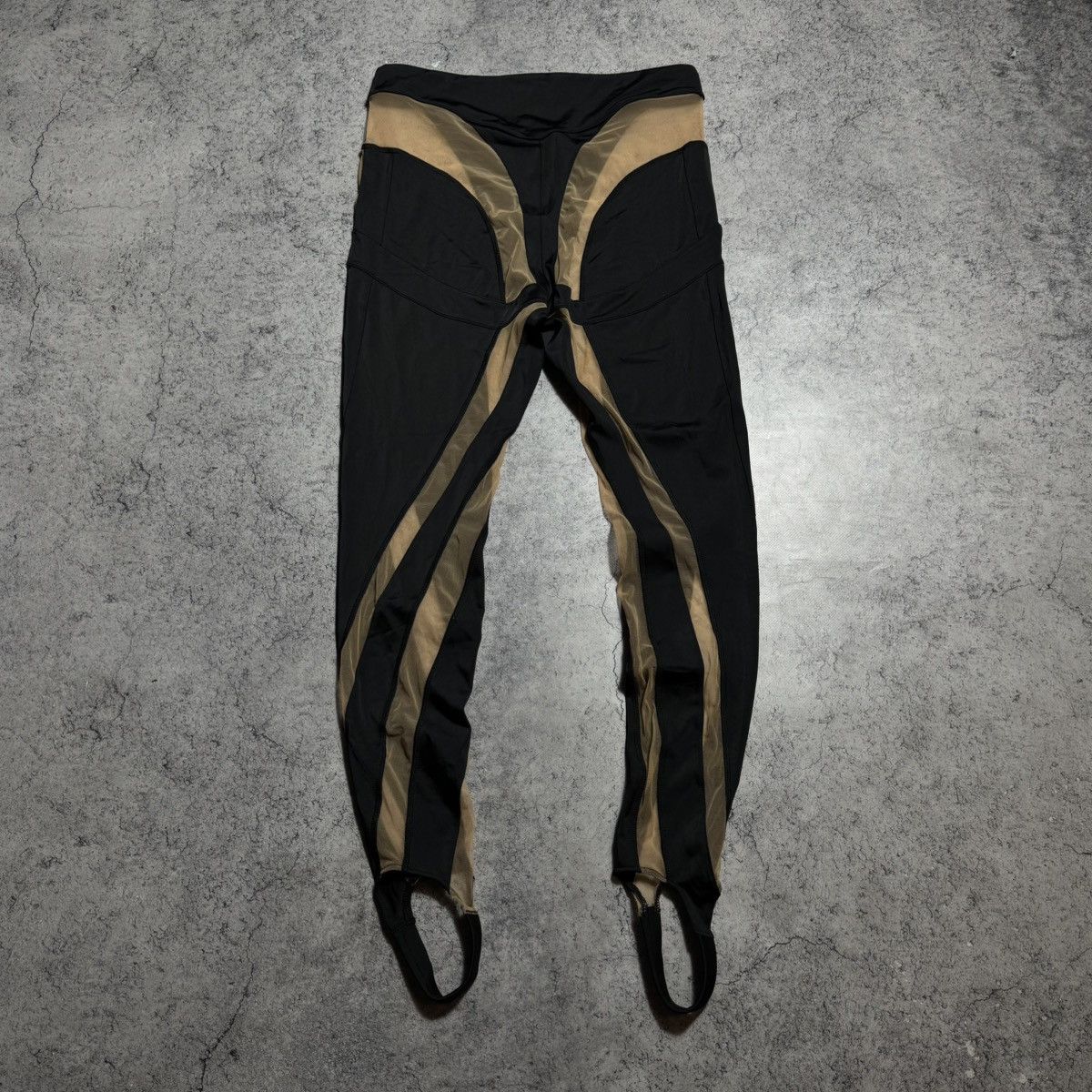 H&M × Mugler Rare Mugler H&M Mesh Panel Stirrup Leggings Size 34" / US 12 / IT 48 - 2 Thumbnail