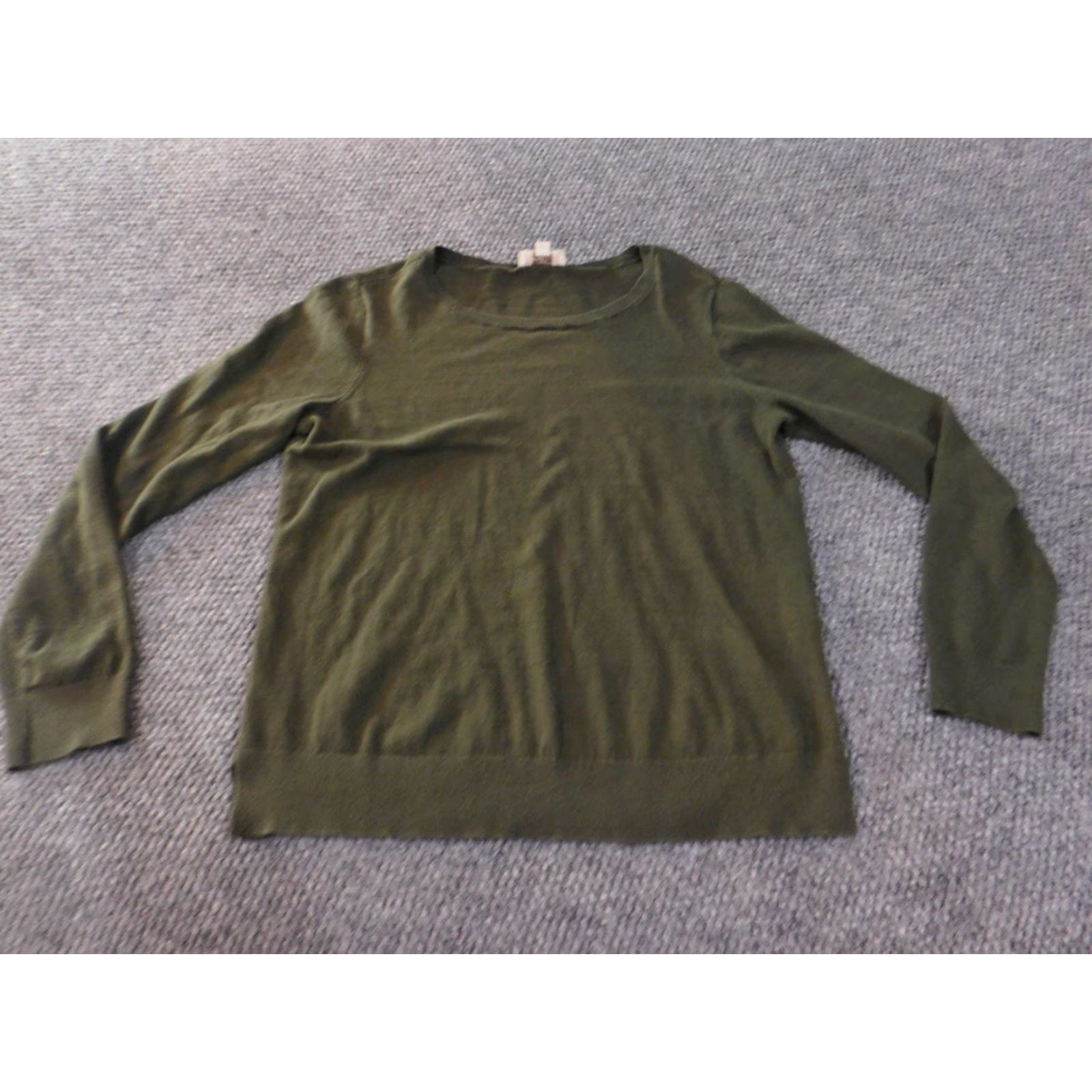 Loft LOFT Sweater Medium Green Pullover Round Neck Womens Regular Cotton Knit Stretch Knit Pattern Vintage: No Size M / US 6-8 / IT 42-44 - 2 Thumbnail