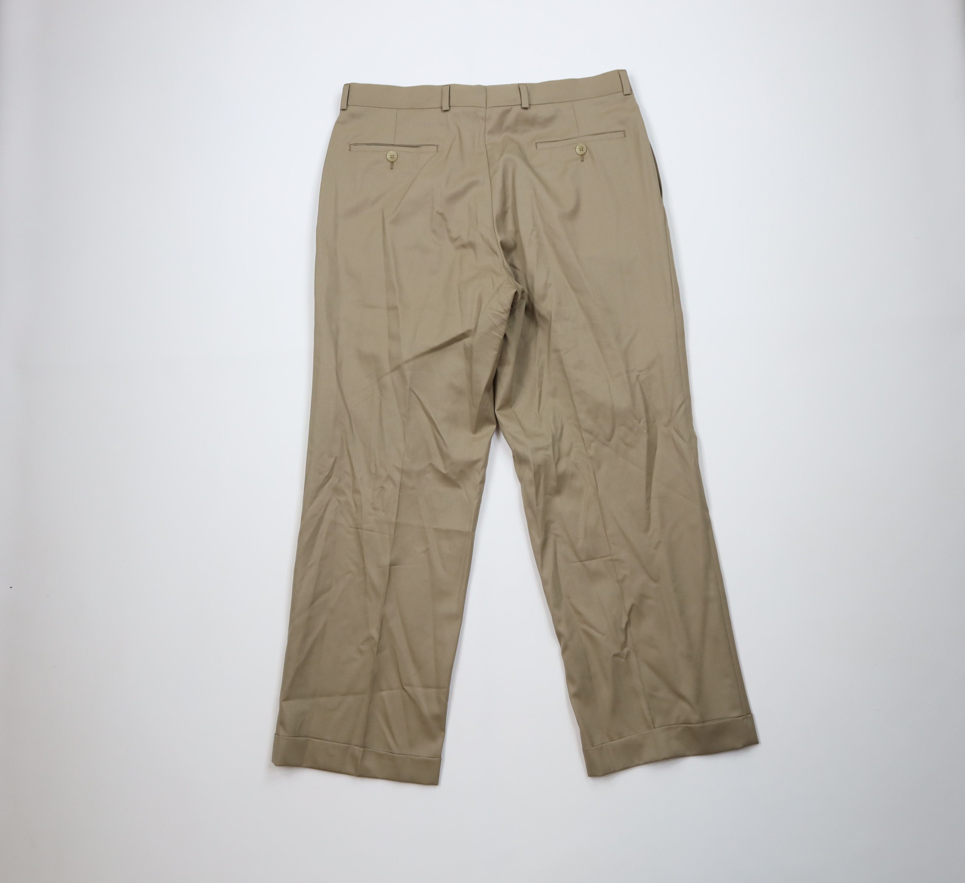 Polo Ralph Lauren Vintage 90s Ralph Lauren Wool Cashmere Wide Leg Chino Pants Size US 34 / EU 50 - 8 Thumbnail