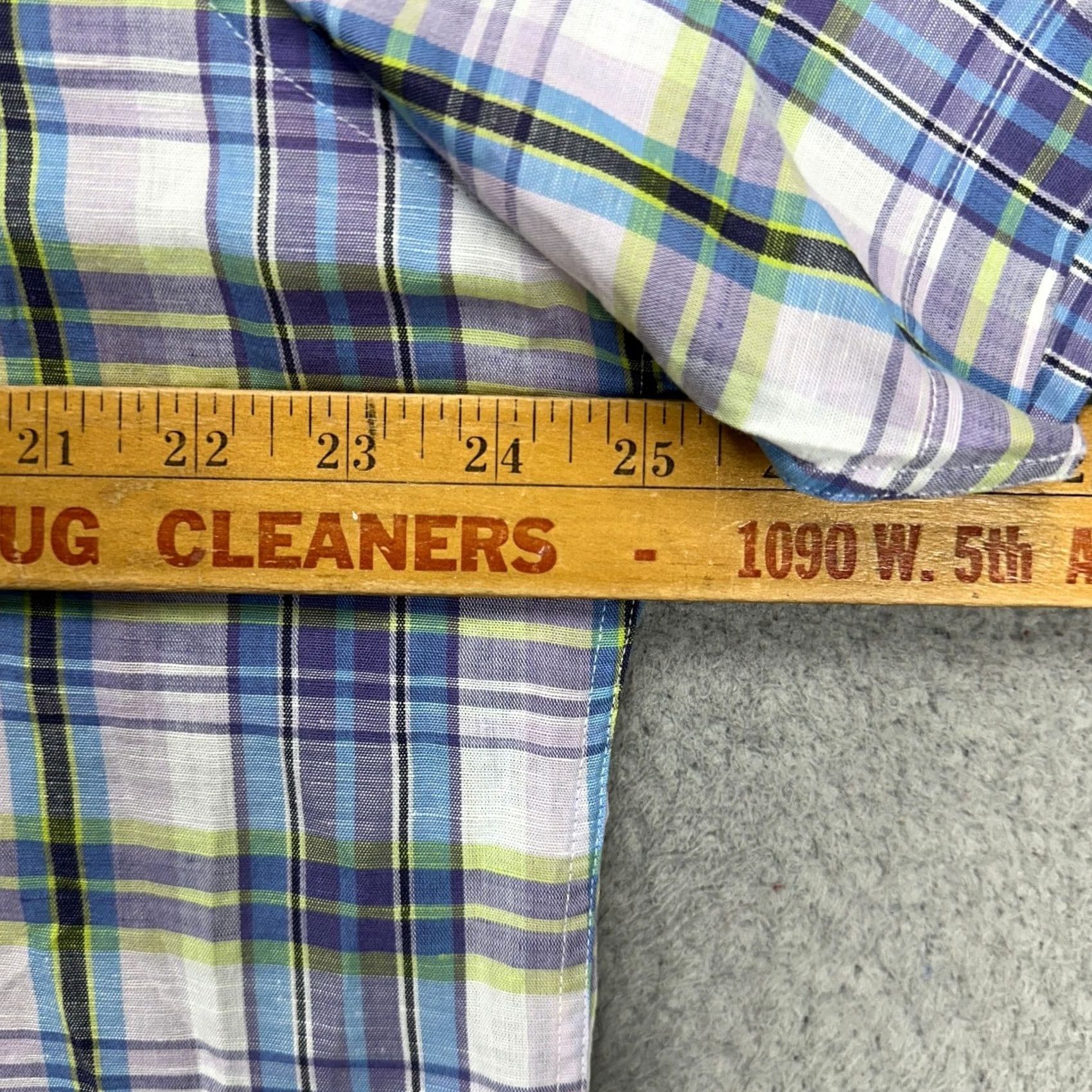 Nautica Nautica Button-Up Shirt Men Large Purple Blue Plaid Short Sleeve Linen Blend Cotton Linen Microfiber Breathable Button-Down Collared Pocket? Size US L / EU 52-54 / 3 - 7 Thumbnail