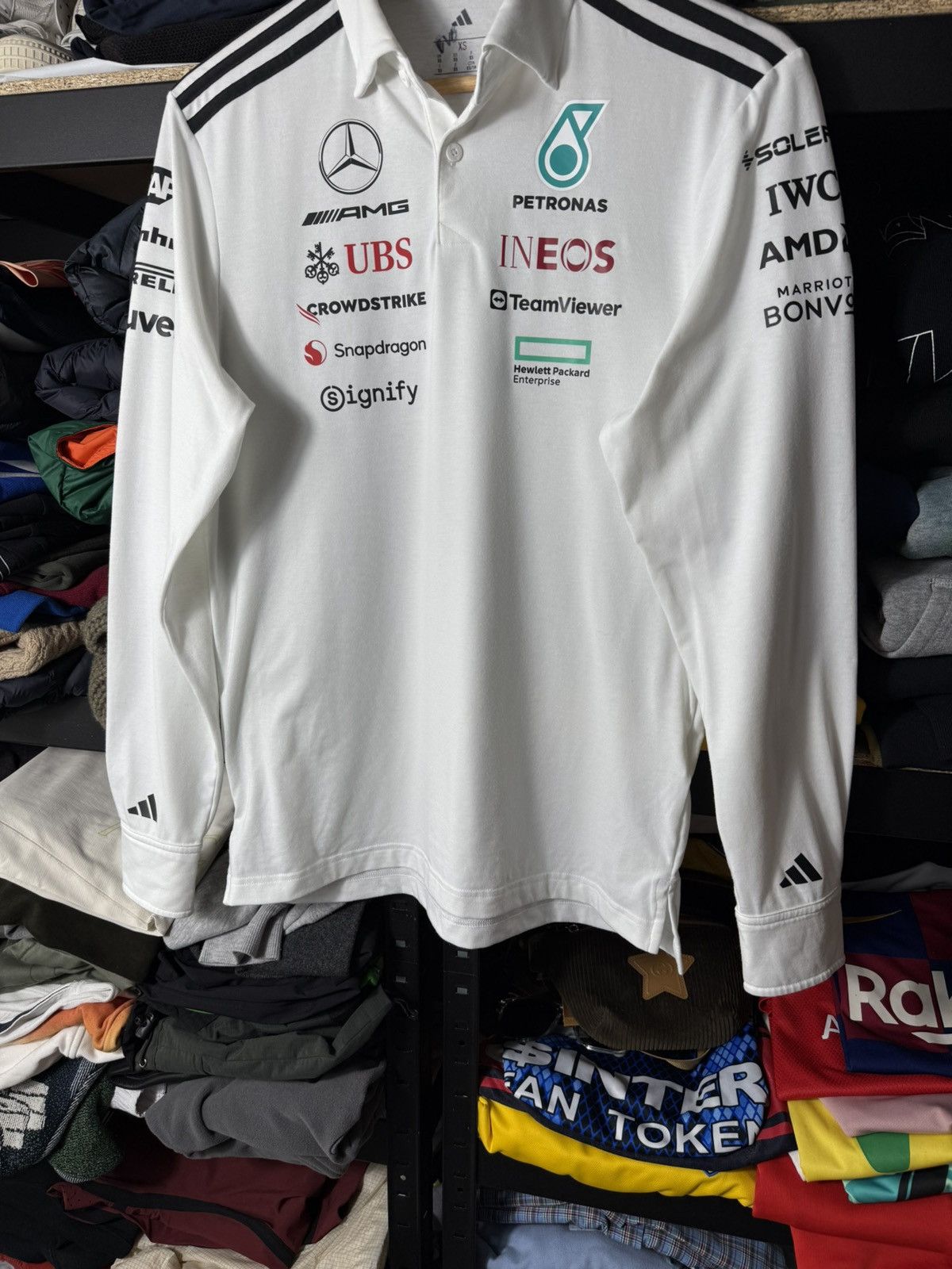 Adidas Adidas Mercedes AMG Petronas F1 Polo Shirt Motorsport Long Size US XS / EU 42 / 0 - 3 Thumbnail