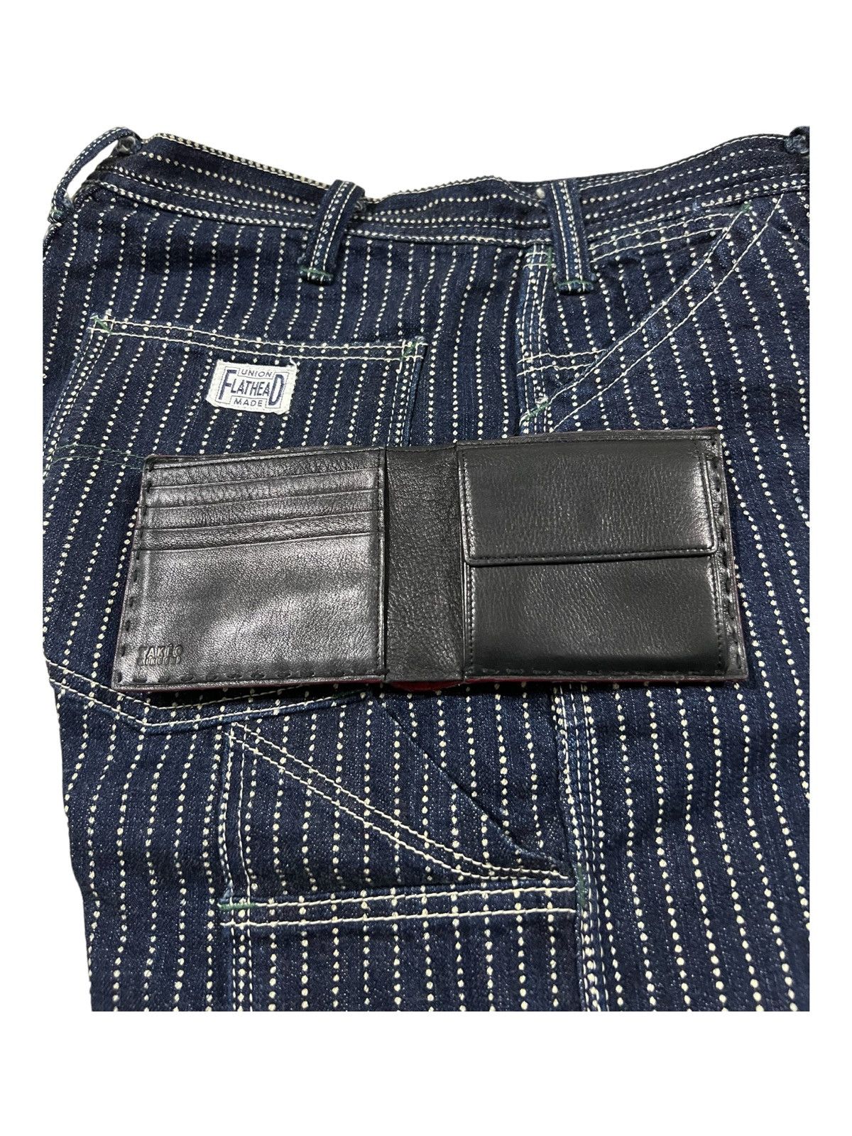 Takeo Kikuchi Italian Leather Tanned Edge Stitching 2 Tones Bifold Wallets Size ONE SIZE - 3 Thumbnail