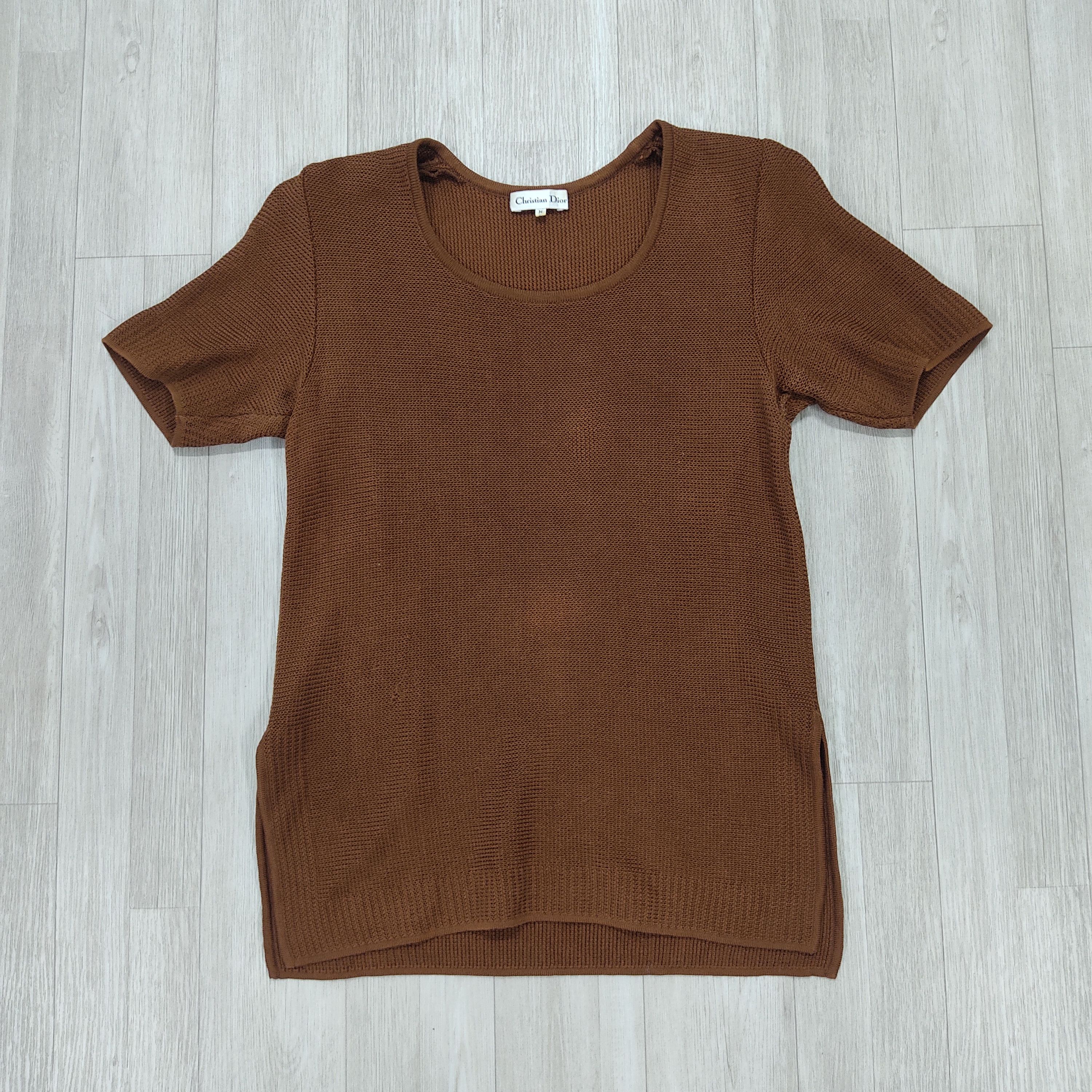 Christian Dior Monsieur × Homespun Knitwear × Vintage Vintage CHRISTIAN DIOR Plain Knit Top Size M / US 6-8 / IT 42-44 - 2 Thumbnail