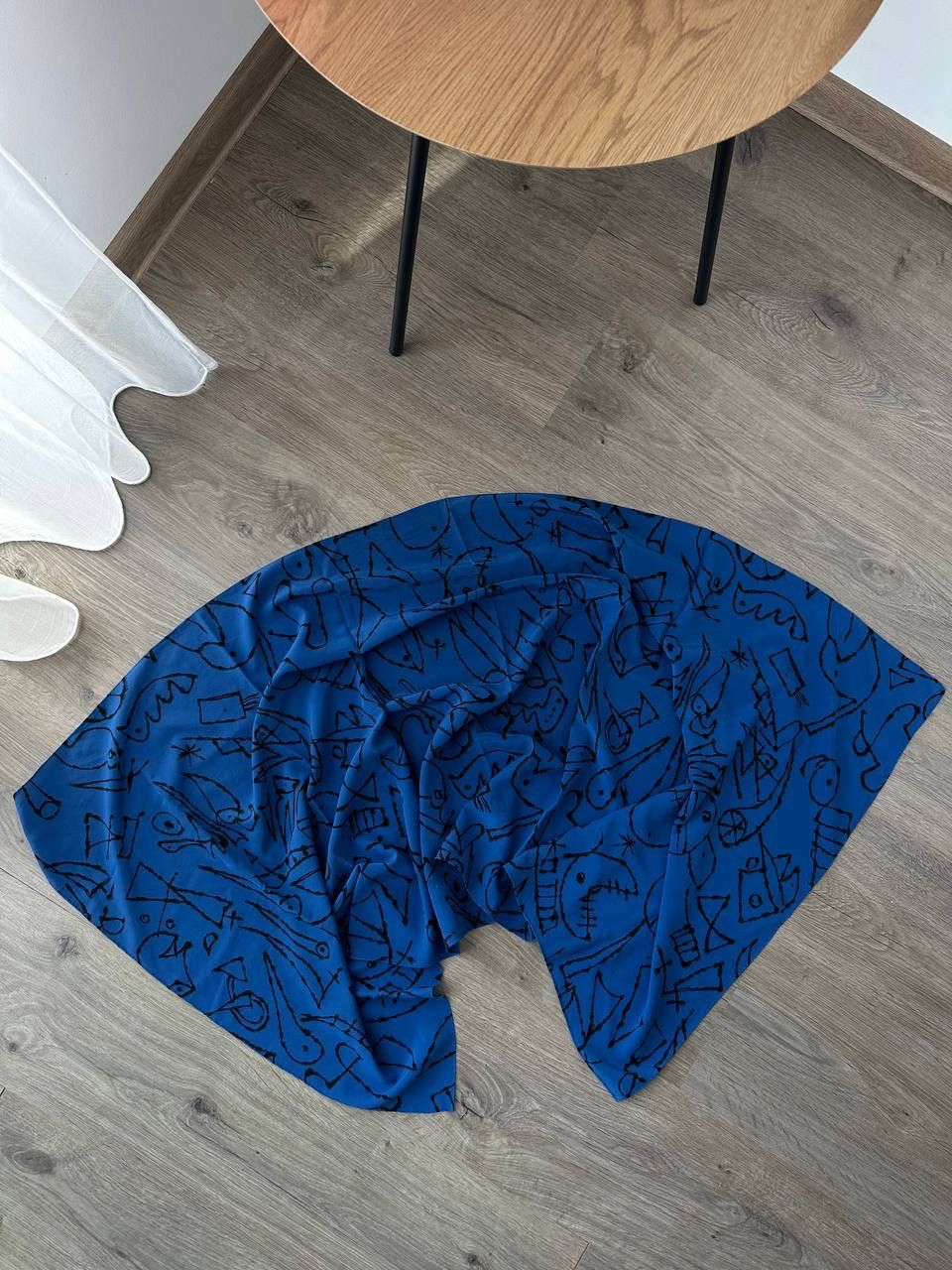 Japanese Brand × Vintage Vintage Japanese Fabric Fortune Zurich Blue Scarf Size ONE SIZE - 6 Thumbnail
