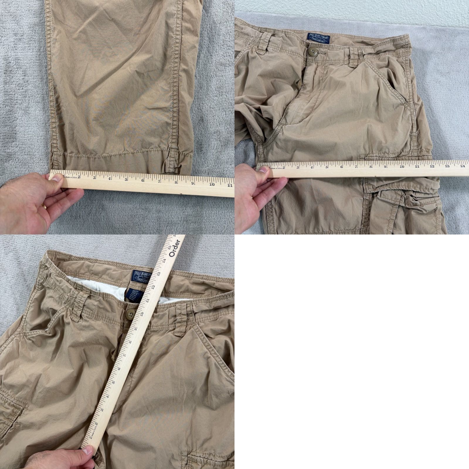 Polo Ralph Lauren Vintage Polo Ralph Lauren Paratrooper Cargo Pants Men 34x29 Beige USA Flag 90s Retro Grunge Army Cargo Wide-Leg Regular Cotton Canvas Jeans Jeans Size US S / EU 44-46 / 1 - 8 Thumbnail