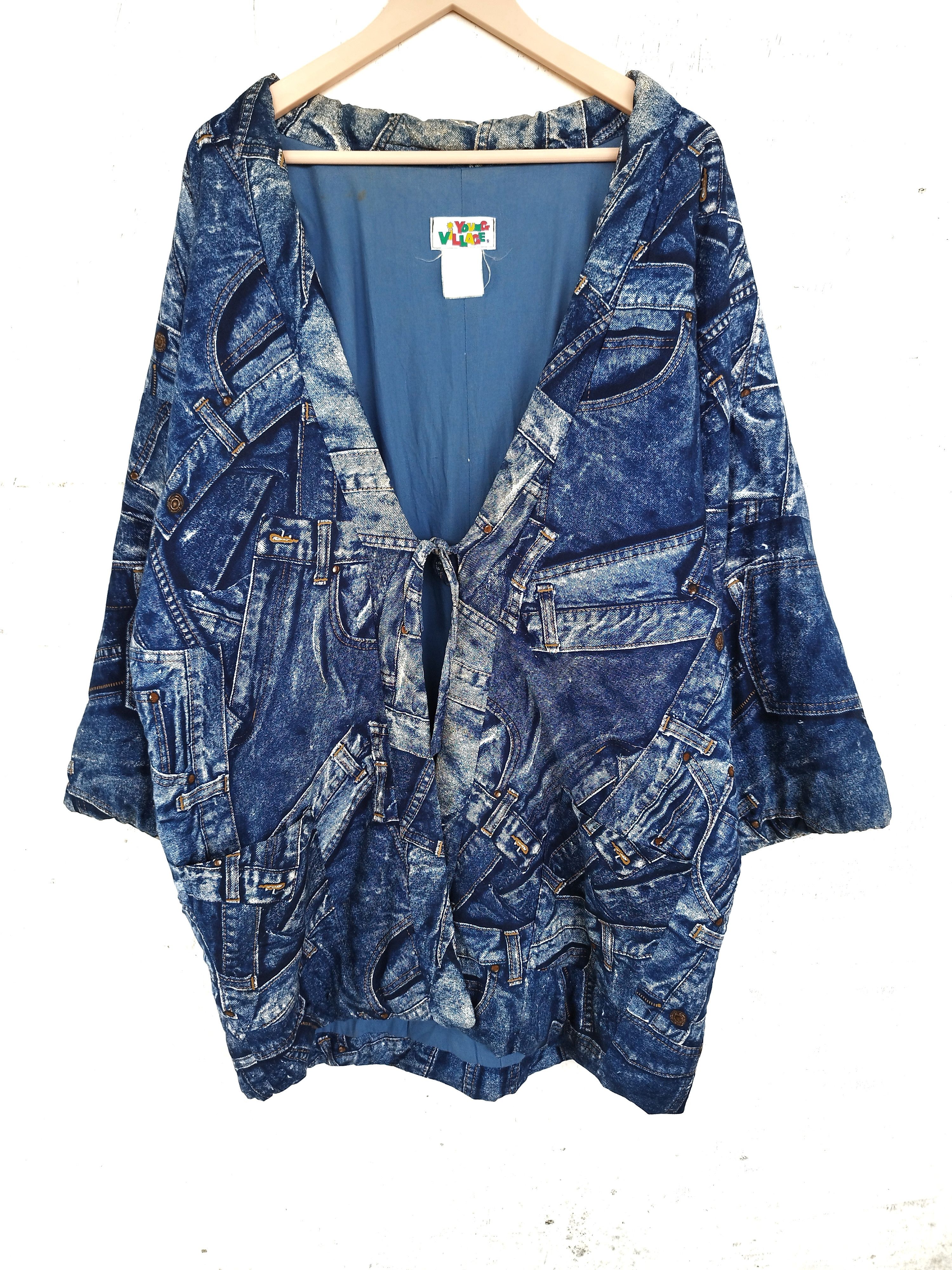 Vintage Vintage Japanese Kimono patchwork design jeans pocket Size US L / EU 52-54 / 3 - 1 Thumbnail