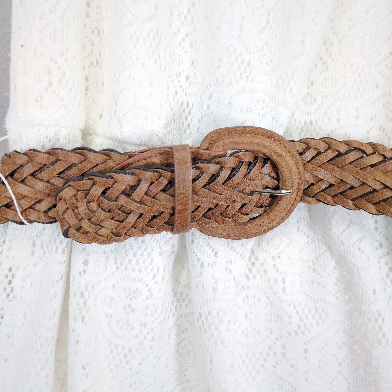 Other Heart Soul Women's M White Lace Dress w/ Braided Belt Size M / US 6-8 / IT 42-44 - 5 Thumbnail