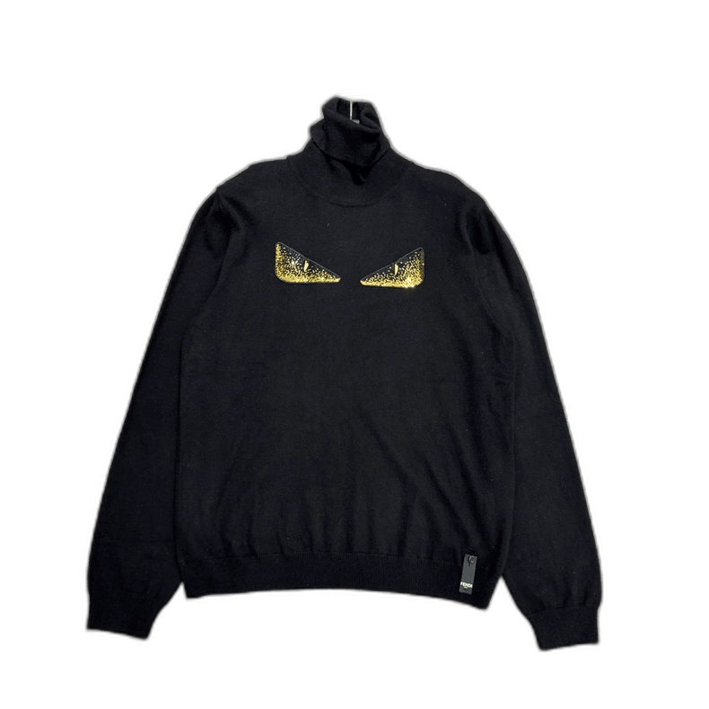 Fendi Black Wool Sweater with Sequins