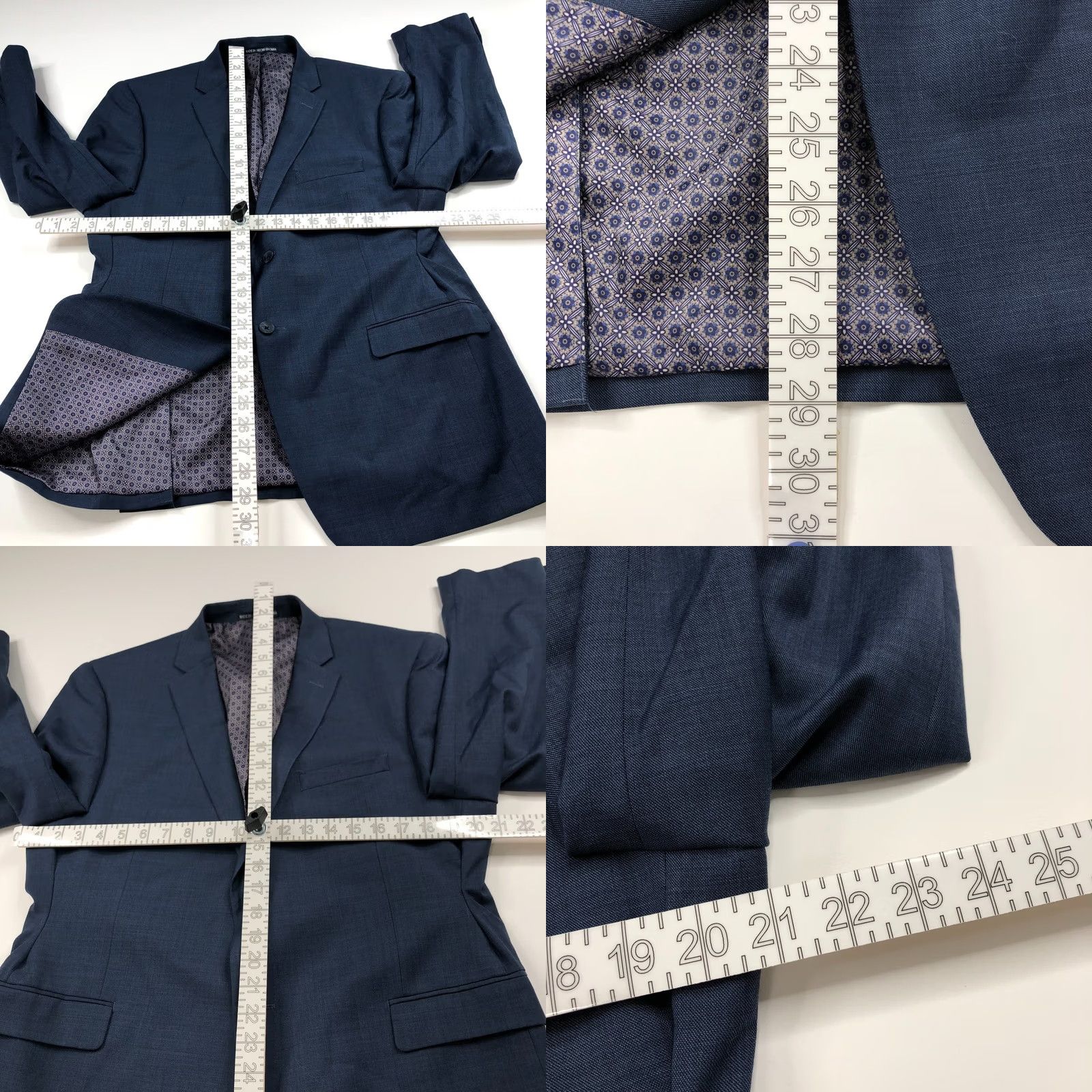 Vintage Penguin By Munsingwear Blazer Wool Blend 44R Blue Notch Lapel Double-Vented Regular Single-Breasted 2-Button Mens Jacket Coat Suit Blazer Vintage No Size 44R - 8 Thumbnail