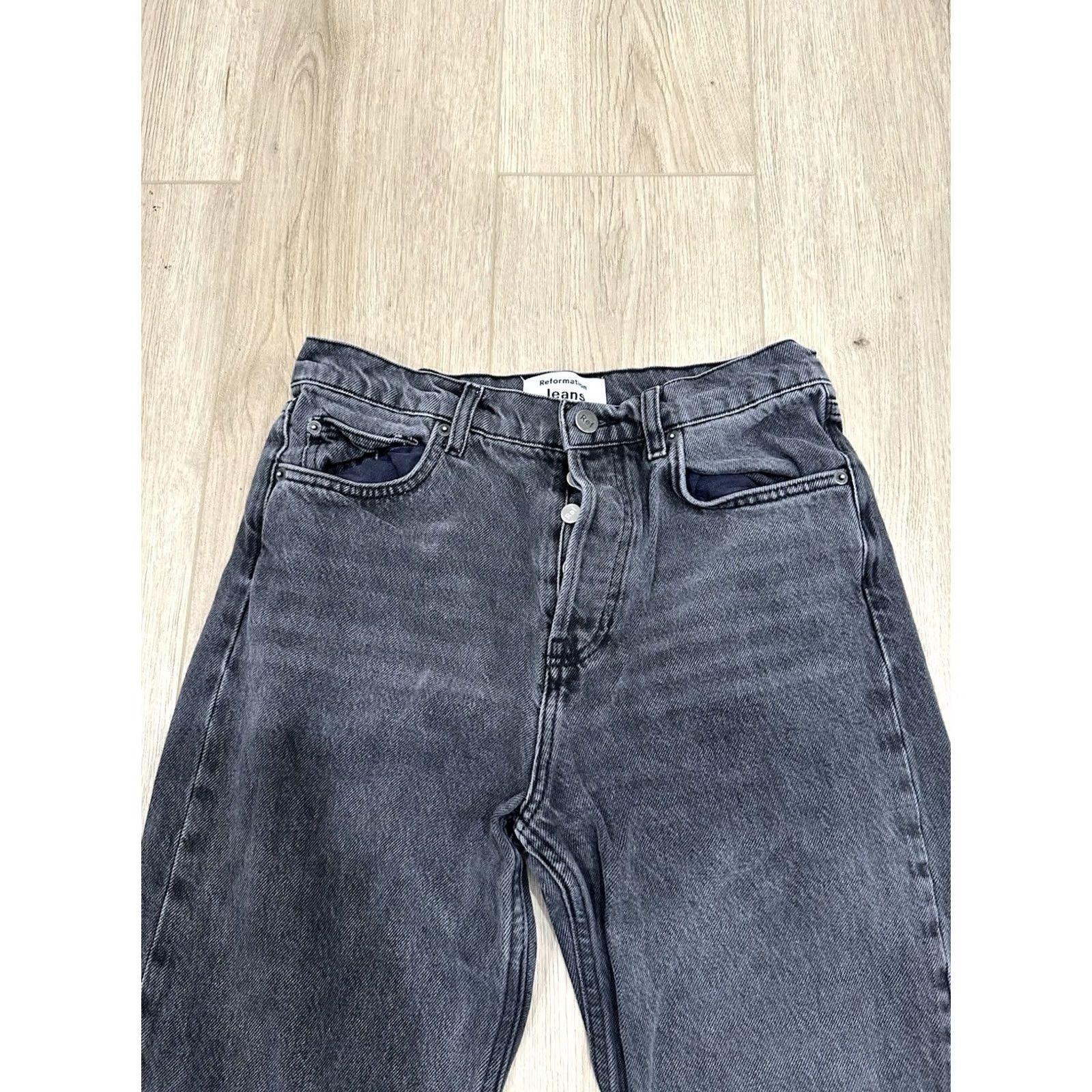 Reformation VINTAGE Reformation Jeans Straight Women's 28 Gray High Rise Cynthia Long Retro Size 28" / US 6 / IT 42 - 4 Thumbnail