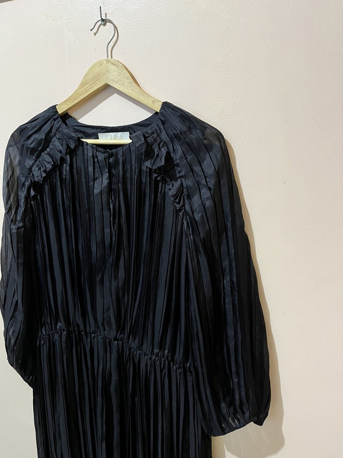 Chloe Chloè - Phoebe Philo - Pleated - Puff Sleeve - Midi Dress Size M / US 6-8 / IT 42-44 - 5 Thumbnail