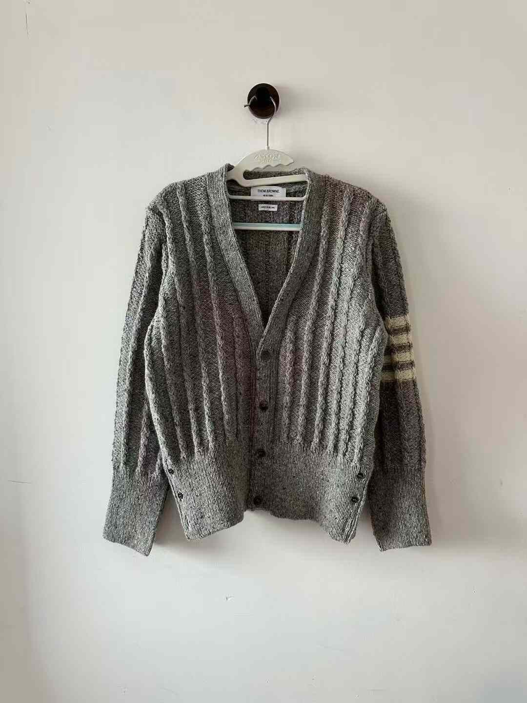 Thom Browne Thom Browne Gray Wool Cardigan Size US M / EU 48-50 / 2 - 1 Thumbnail