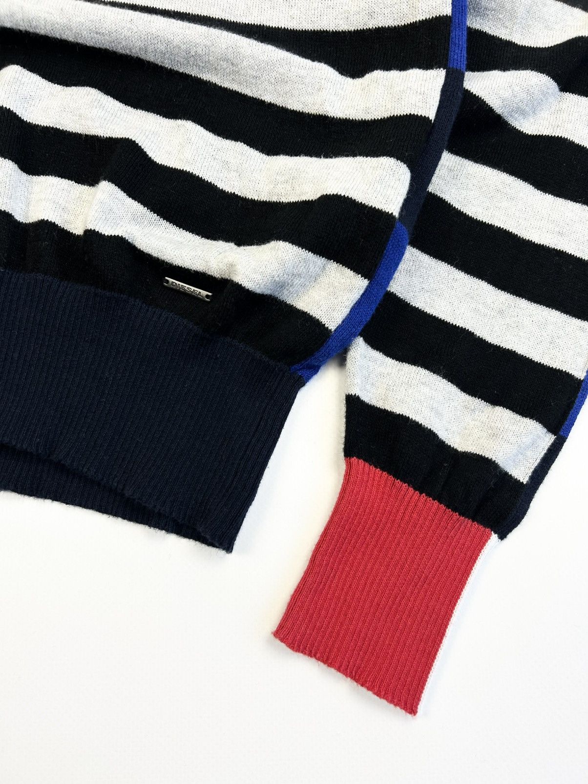 Diesel × Vintage Vintage Diesel Striped Pullover Avant-Garde Sweater Y2K Size US L / EU 52-54 / 3 - 8 Thumbnail