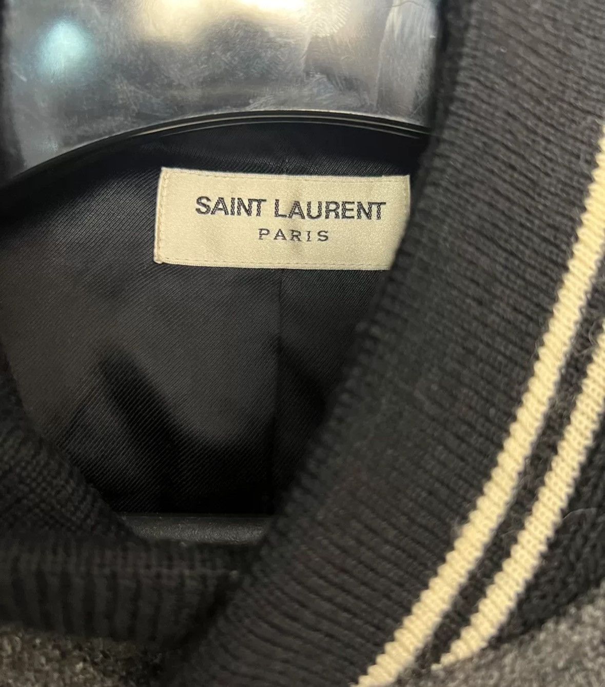 Saint Laurent Paris × Yves Saint Laurent Saint Laurent SLP Authentic 14 Smoke Grey Baseball Jacket Size US M / EU 48-50 / 2 - 4 Thumbnail
