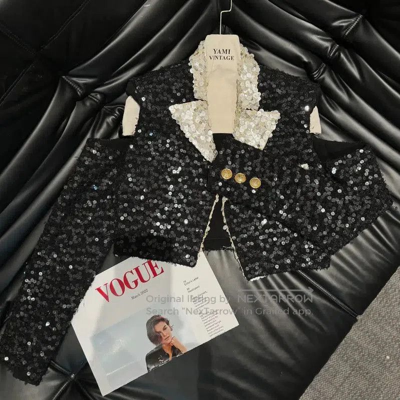Balmain Balmain Black Silk Embroidered Women's Jacket . Size M / US 6-8 / IT 42-44 - 1 Thumbnail