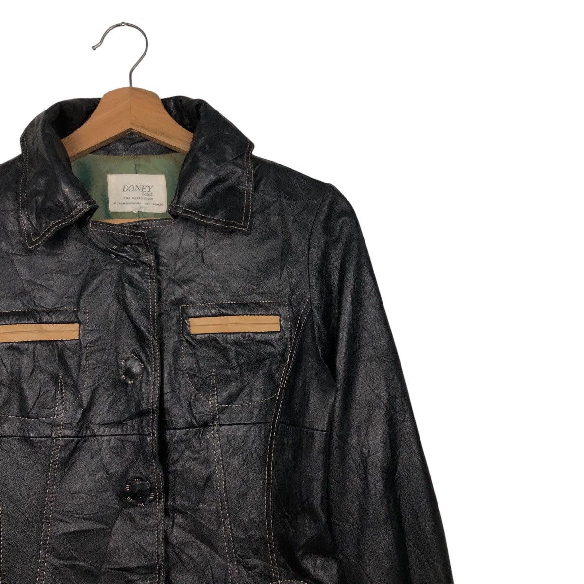 Japanese Brand 📌Vintage Biker Leather Jacket Doney Casa Issey Miyake Size US M / EU 48-50 / 2 - 7 Thumbnail