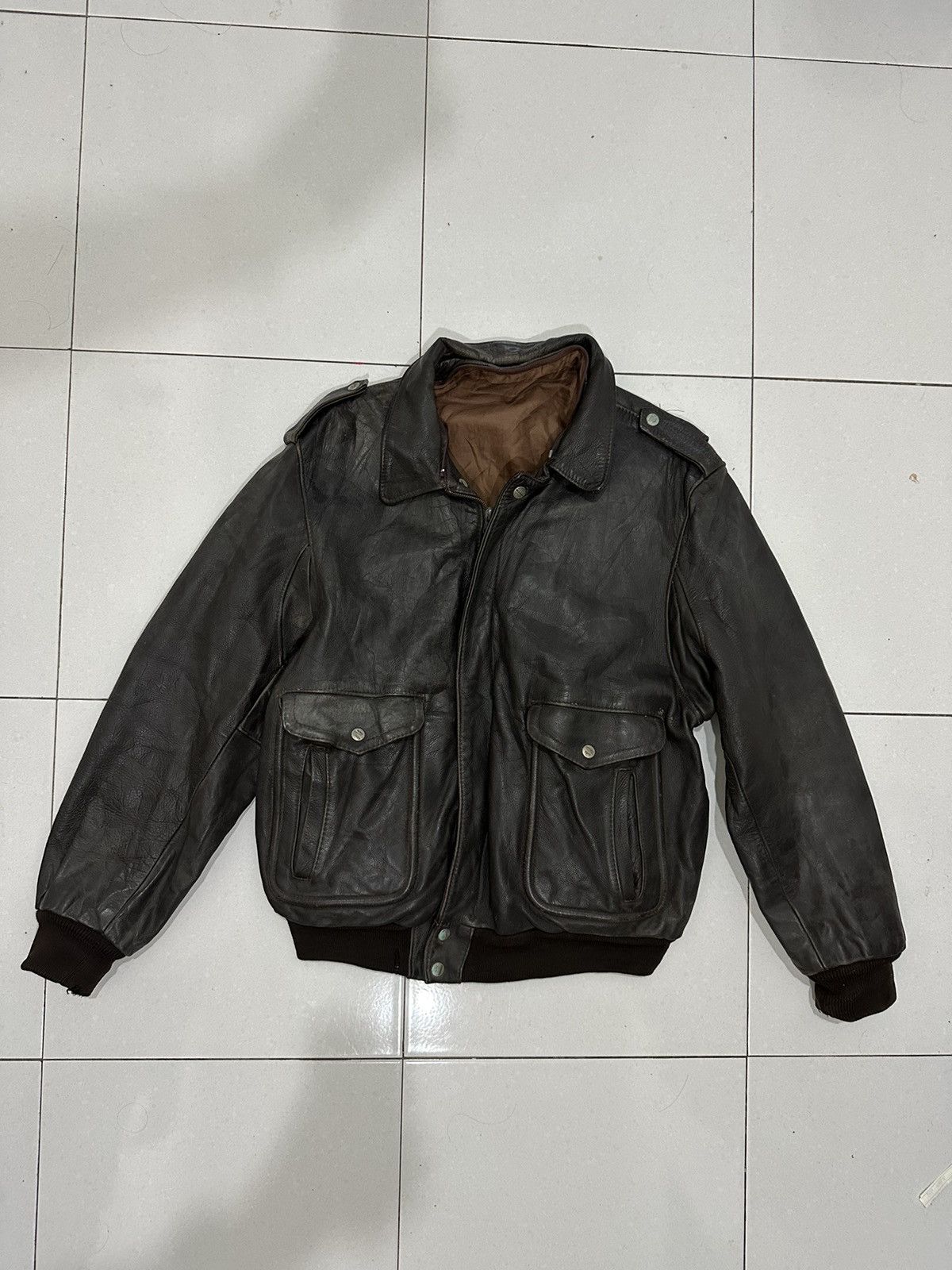 Vintage VTG Giorgio Paris Leather Jacket Size US L / EU 52-54 / 3 - 2 Thumbnail
