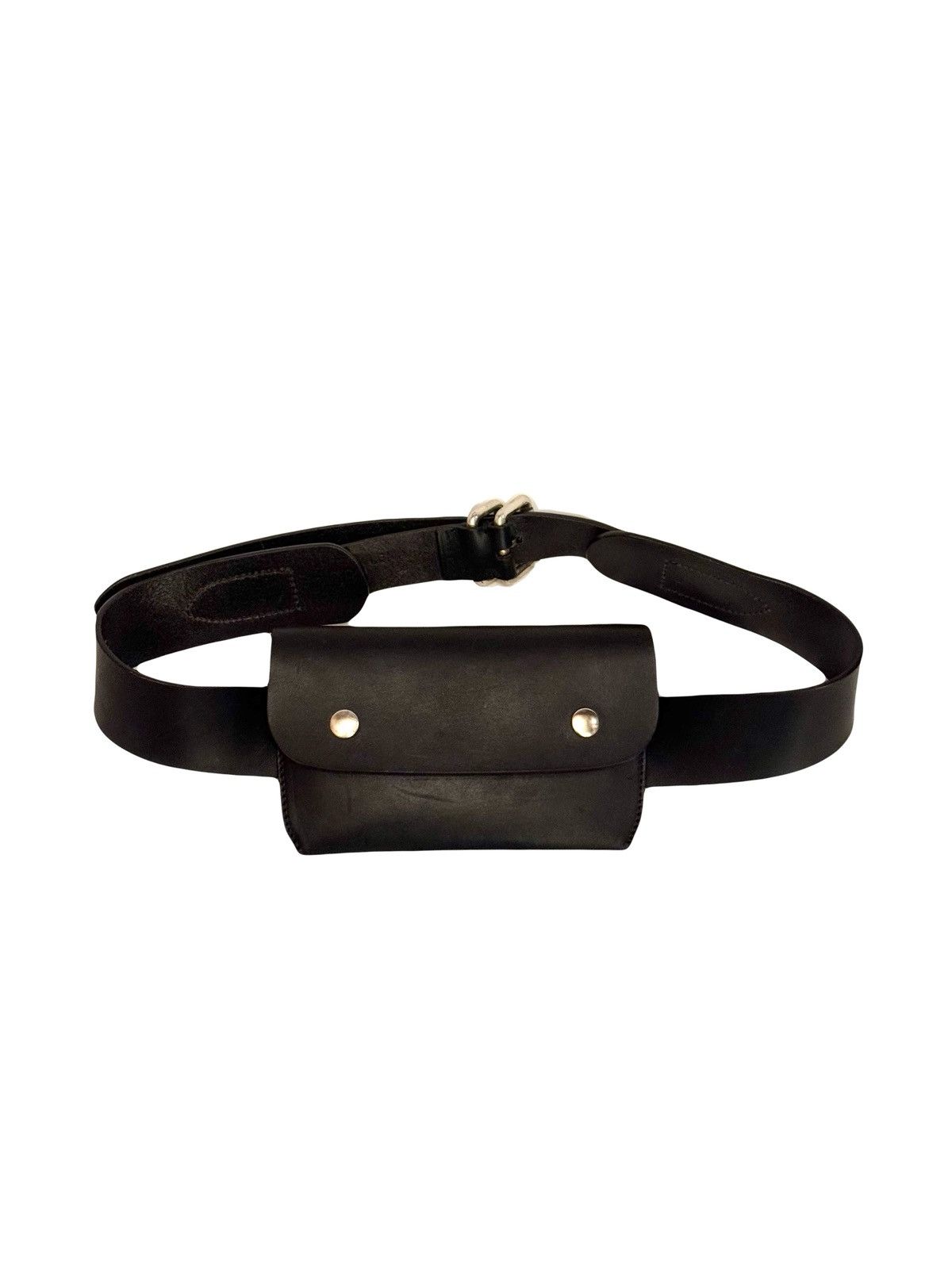 Lemaire lemaire belt and bag in matt black heavy leather Size ONE SIZE - 1 Thumbnail