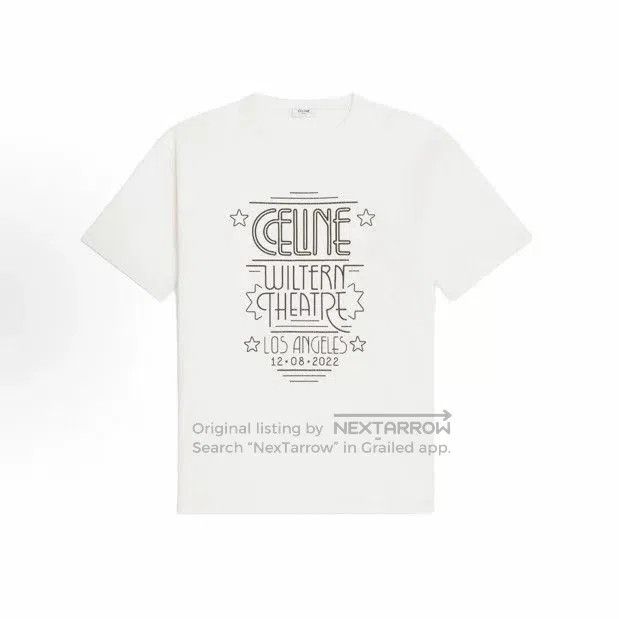Japanese Brand CELINE Letter Print Short-Sleeve T-Shirt. Size US M / EU 48-50 / 2 - 1 Thumbnail