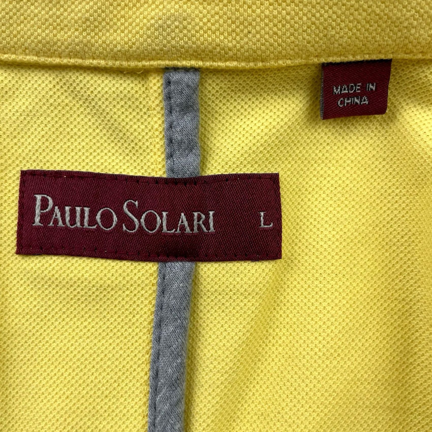 Vintage Paulo Solari Blazer Shirt Mens Cotton Blend Unstructured 2-Button Yellow Large Regular Jacket Coat Style Two Button Notch Lapel Vintage? No Size 42R - 5 Thumbnail