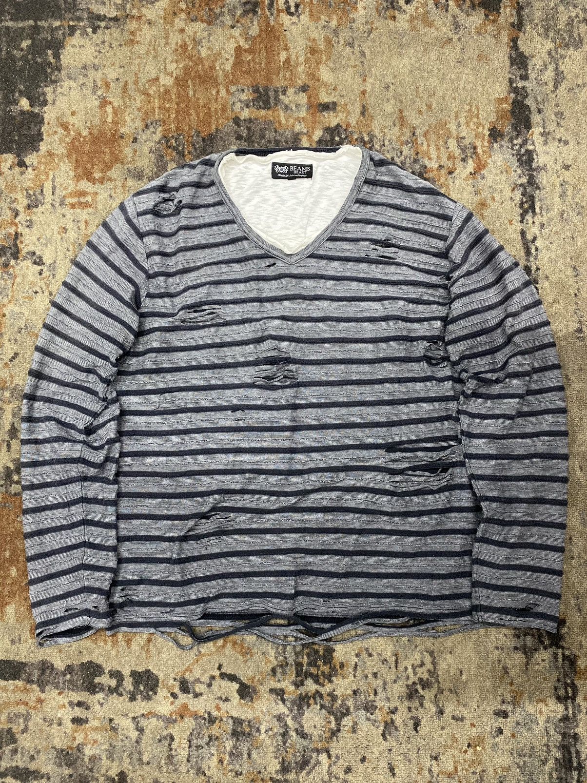 Beams Plus × Japanese Brand vintage beams heart distress longsleeve Size US M / EU 48-50 / 2 - 16 Thumbnail