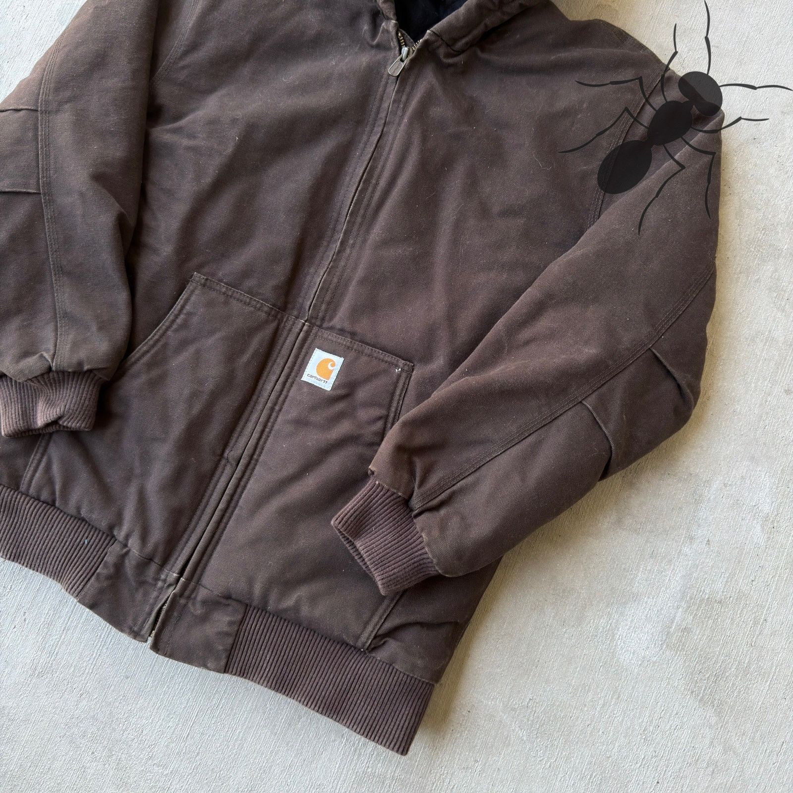 Carhartt × Vintage Carhartt YOUTH brown hooded work wear jacket Size US XS / EU 42 / 0 - 2 Thumbnail
