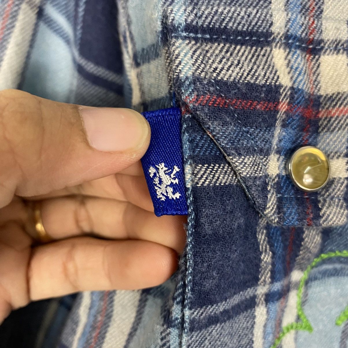 Buzz Rickson's 📌Vintage Flannel Jacket Button R Newbold Tartan Design Size US M / EU 48-50 / 2 - 18 Thumbnail