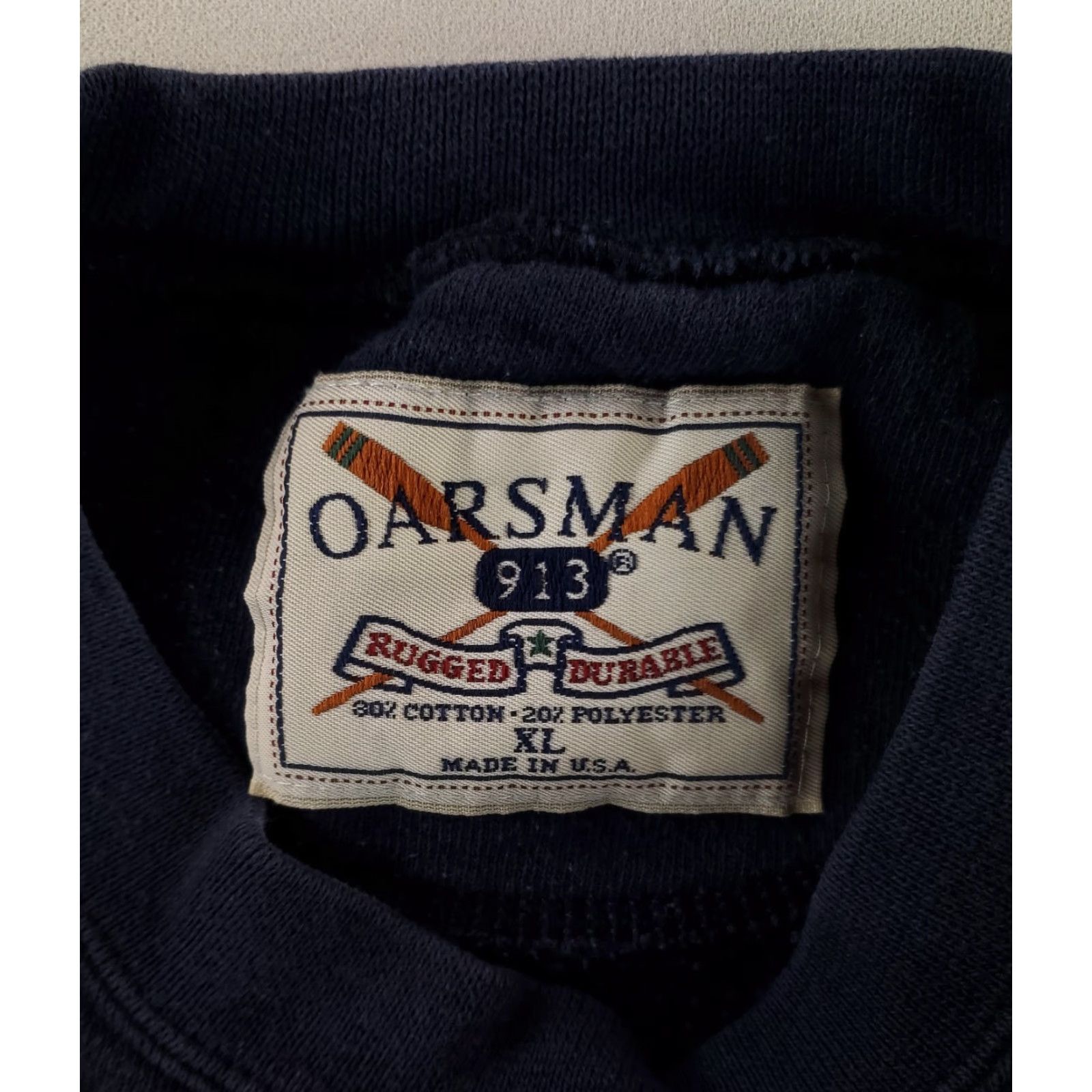 Vintage VINTAGE Oarsman Sweatshirt Dayton University Made USA Blue Mens XL Pullover 90s Cuff wear Size US XL / EU 56 / 4 - 3 Thumbnail