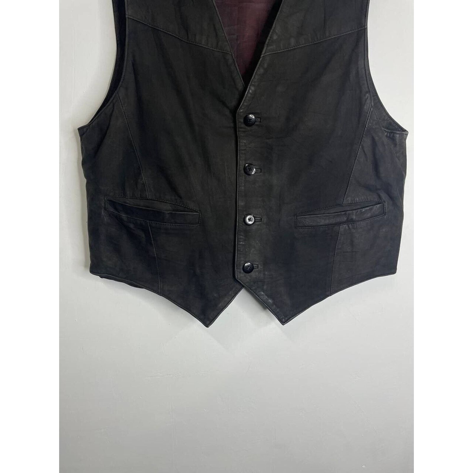 Vintage Vintage Black Leather Western Vest Back Buckle Size L Size US L / EU 52-54 / 3 - 2 Thumbnail