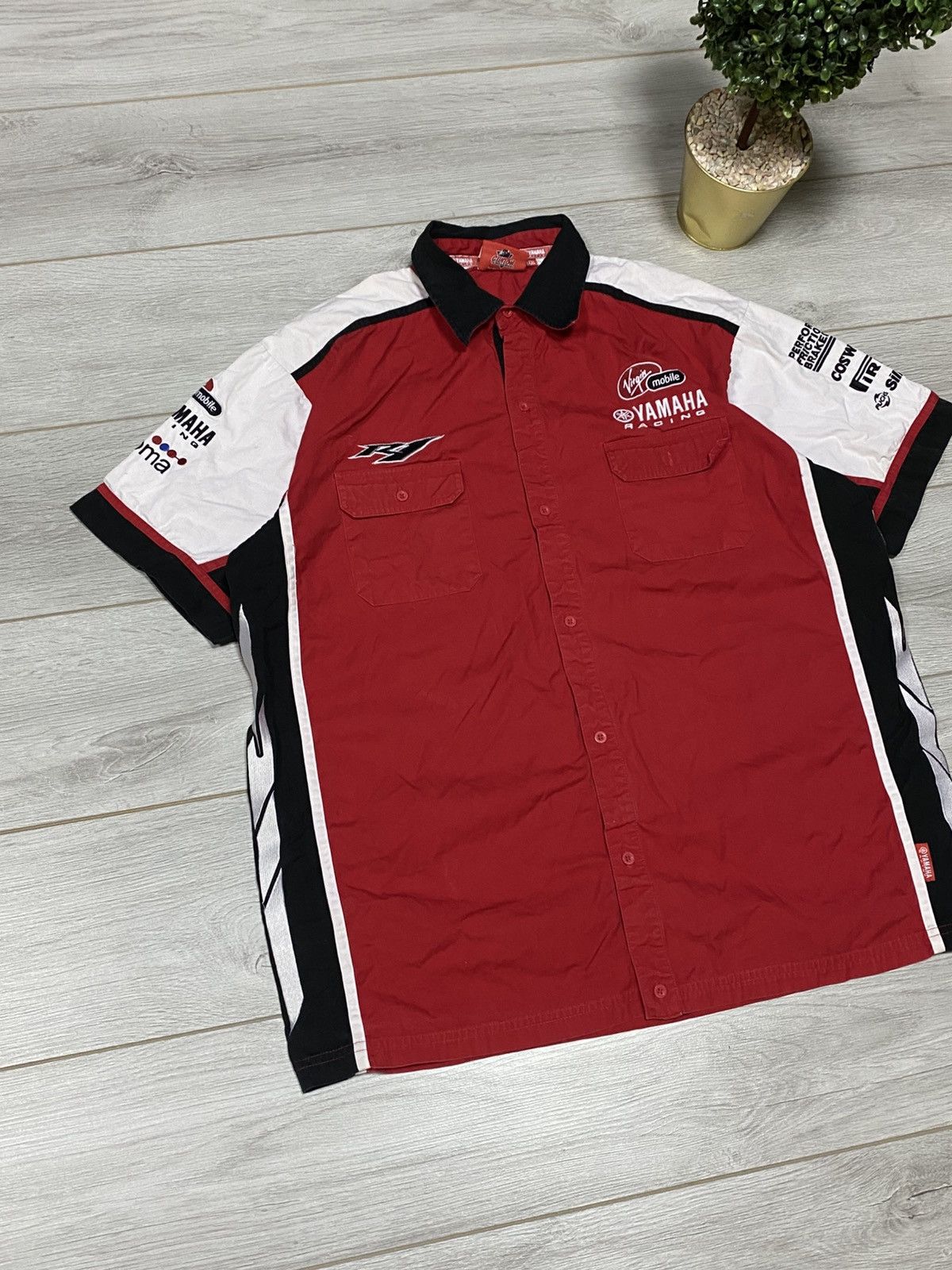 Yamaha Yamaha virgin Pirelli vintage thick shirt big logo buttons Size US XXL / EU 58 / 5 - 6 Thumbnail
