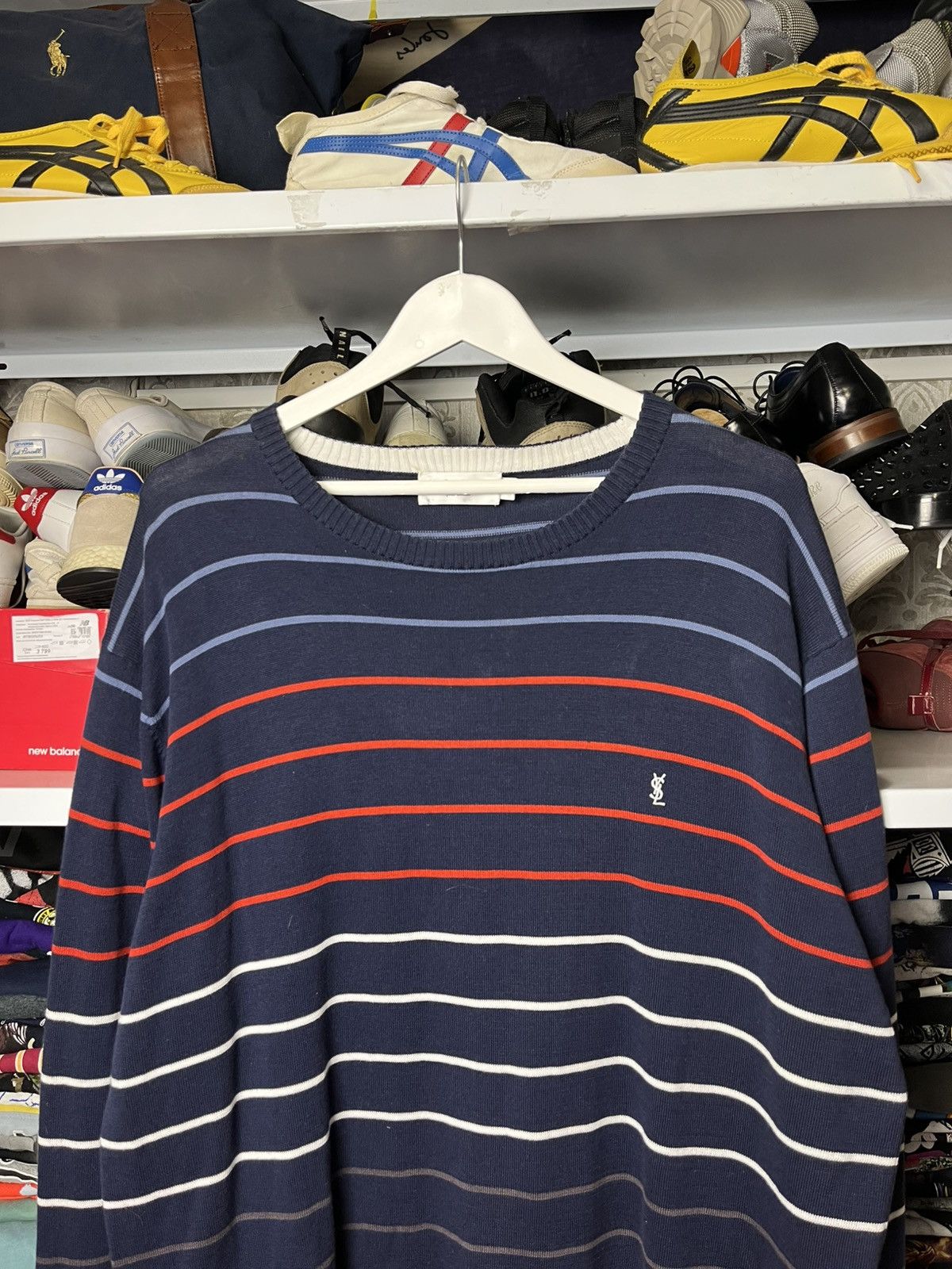 Vintage Vintage YSL Yves Saint Laurent Crewneck Knit Sweater 90s Size US XXL / EU 58 / 5 - 2 Thumbnail