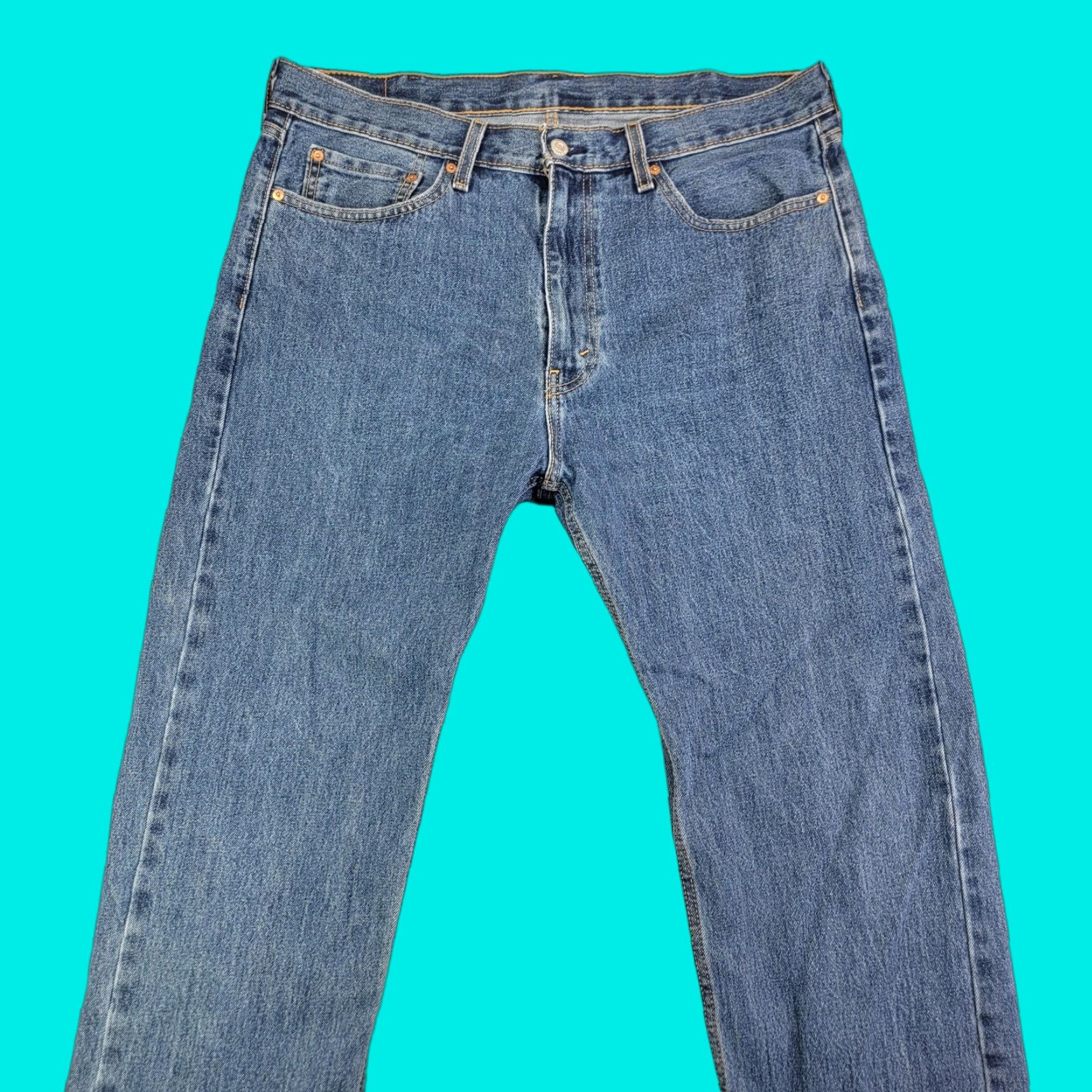 Levi's Levi's 505 Jeans Mens 38x32 Blue Regular Straight Denim Pants Regular Fit Medium Wash Casual Pants Mens Levi's 505 Jeans Size US 38 / EU 54 - 1 Thumbnail